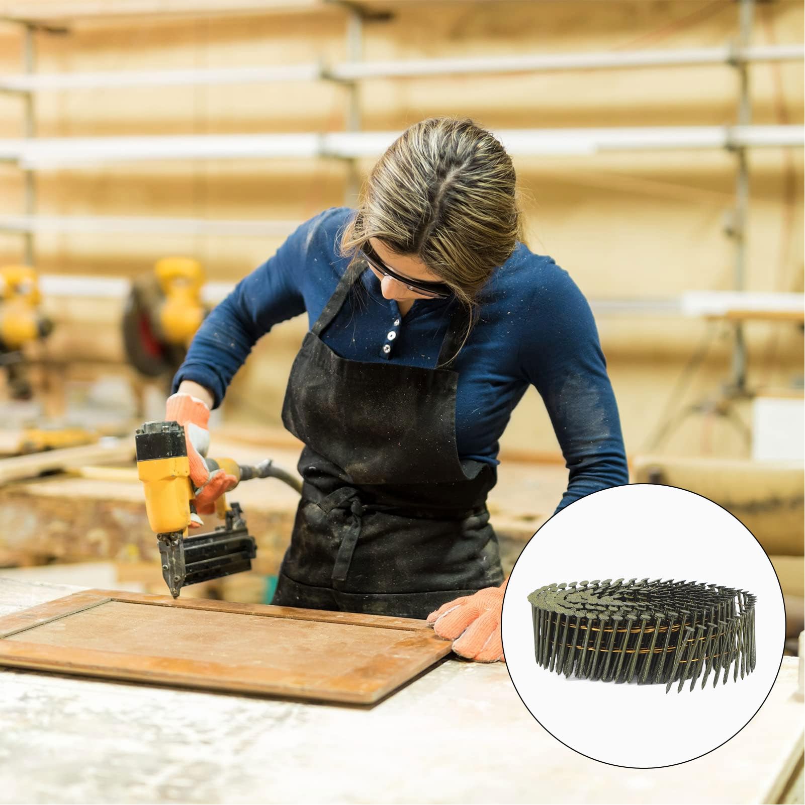 Chiodi di copertura di ndnczdhc 16000, chiodi di rivestimento a spirale 40 rotoli, chiodi a gambo ad anello rotondo 15 gradi, chiodi per rivestimenti a bobina a filo 2,1x38 mm