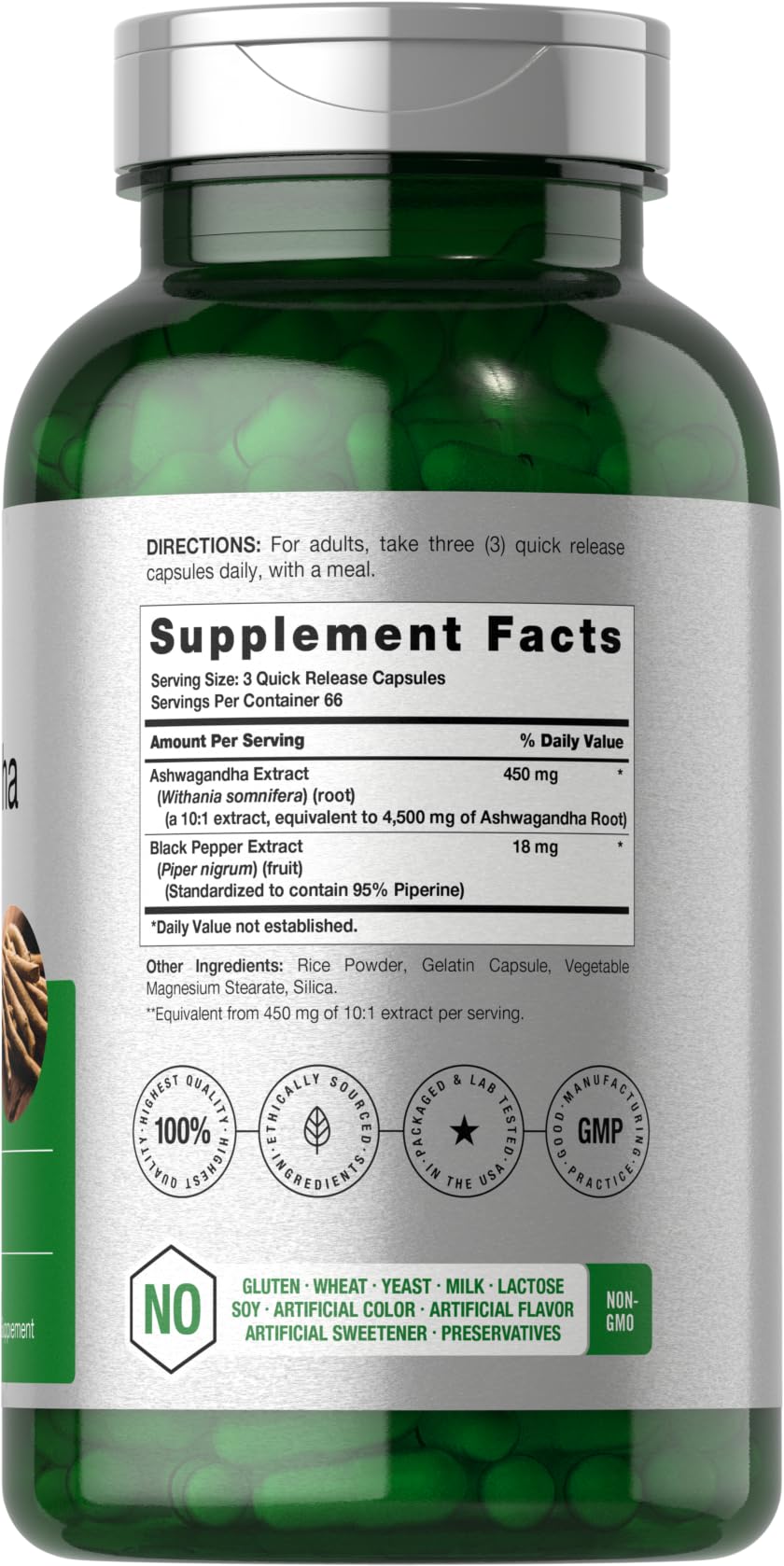 Horbäach Ashwagandha Supplement for Women and Men | 200 Capsules — Amazon image 2