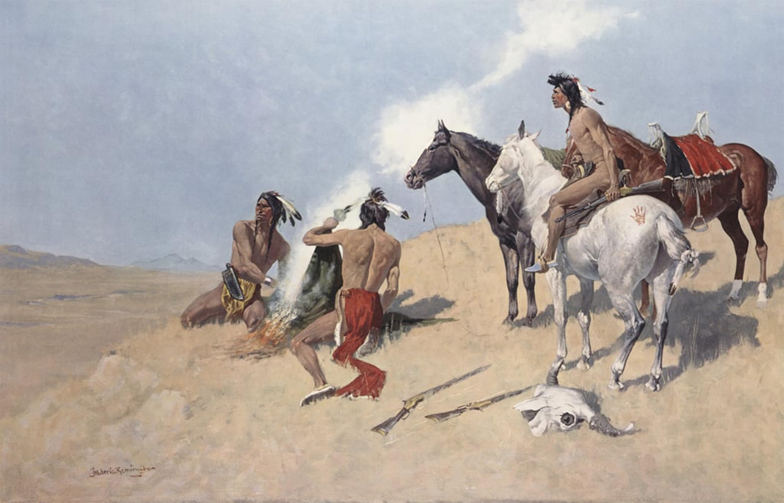 POSTERIIk Famous Print Pop Art Wall Art Graffiti the Smoke Signalc by Frederic Remington Art Prints for Home Decor 60x90cm