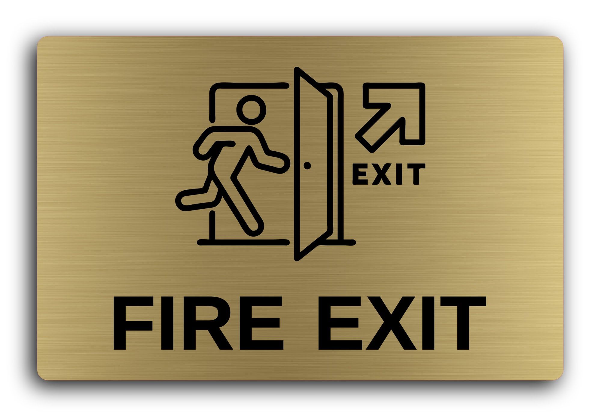 Fire Exit Sign – 29.0x19.0cm Brushed Aluminium