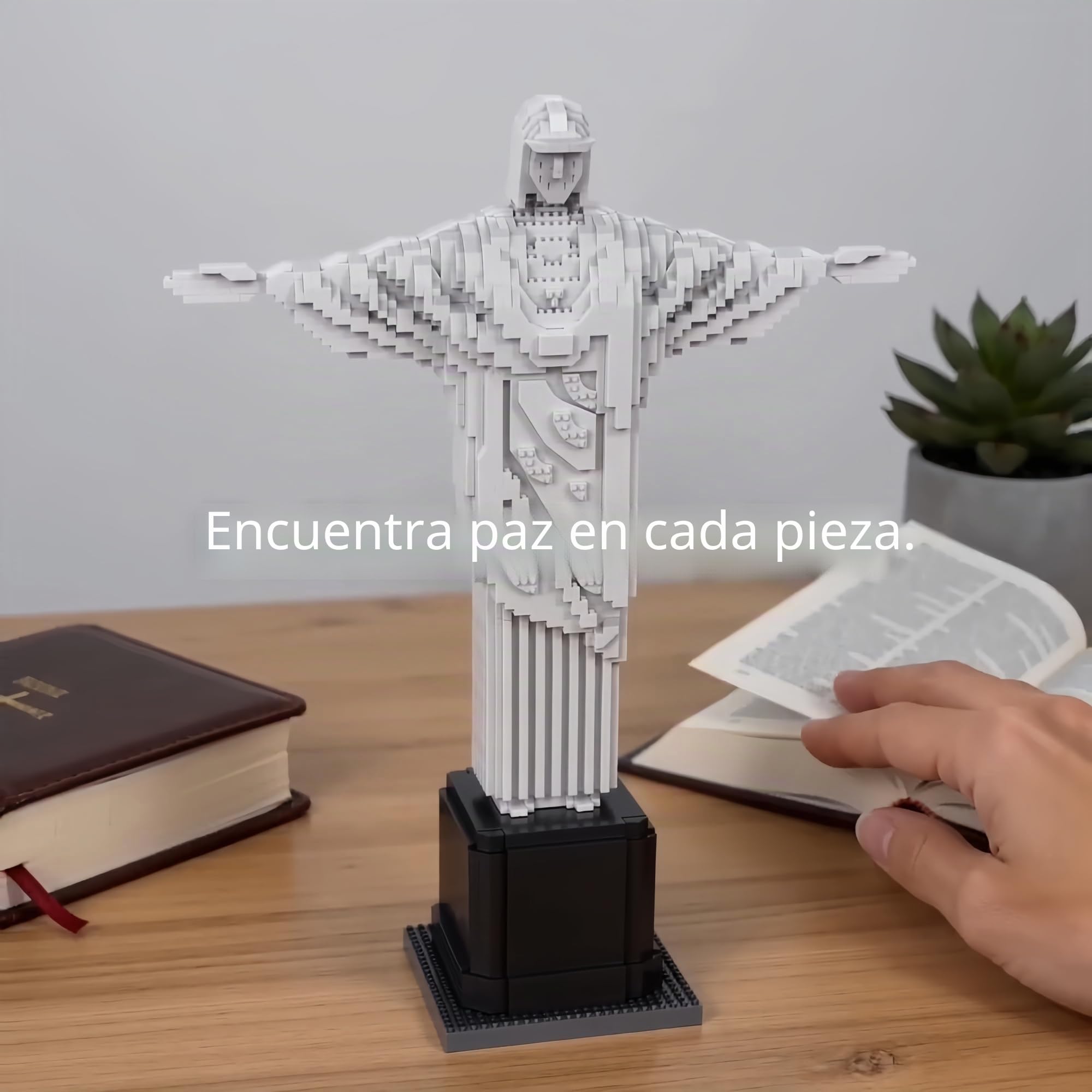 Bloques de construcción con forma de cruz de Jesucristo de 18 pulgadas Una representación religiosa tranquila que ayuda a aliviar el estrés. Ideal como regalo cristiano para la decoración del hogar o