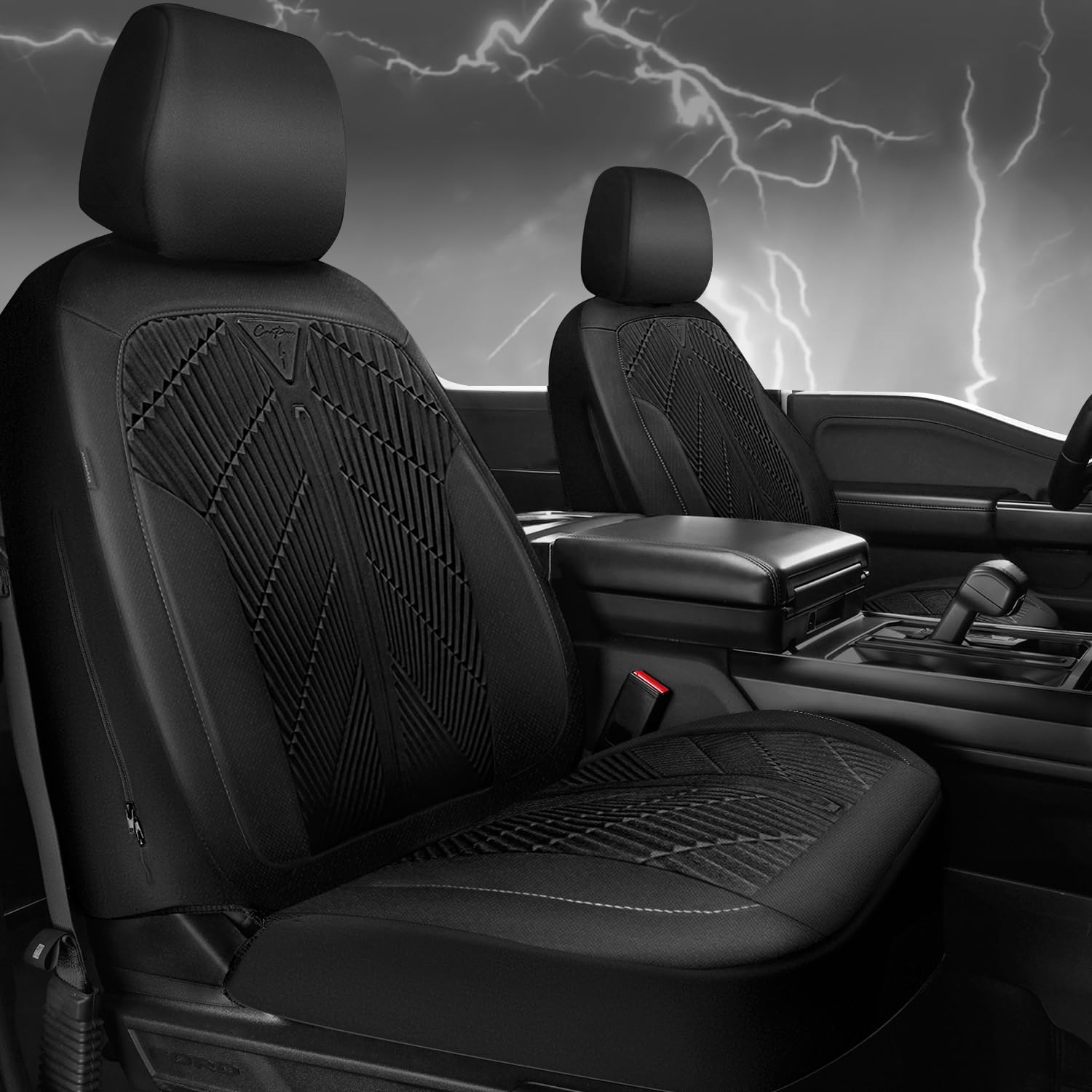 CAR PASS Waterproof Car seat covers Front Seats covers Neoprene Wetsuit All-Weather Non-Slip Durable Universal Fit for SUV — view 7