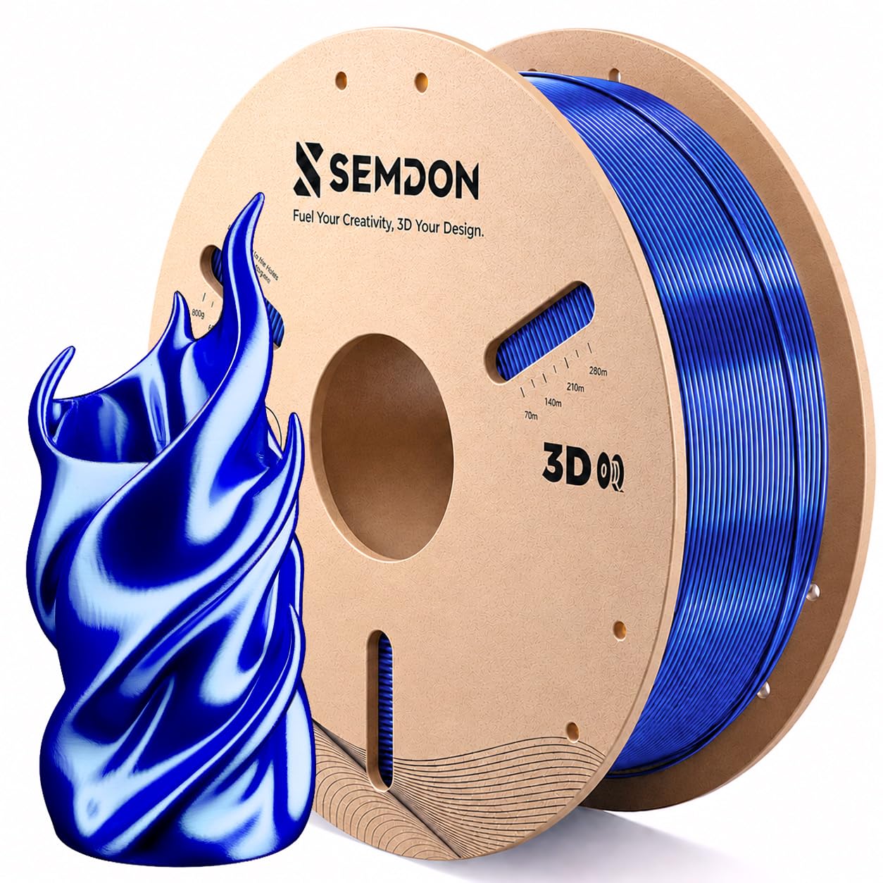 2026 New PLA Filament, SEMDON Multicolor Coextrusion 3D Printer Filament, Dimensional Accuracy +/- 0.02mm (Blue)