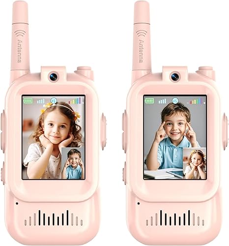 Miniatura 8 de Walkie Talkies para niños, paquete de 2 walkie talkies de video con pantalla de pantalla, radios de juguete recargables para edades de 3 a 12 años,