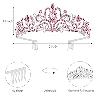 Vista 6 de Tiaras de cumpleaños para mujer, tiara de corona de princesa, coronas de feliz cumpleaños para mujeres, corona de cumpleaños para niñas, banda