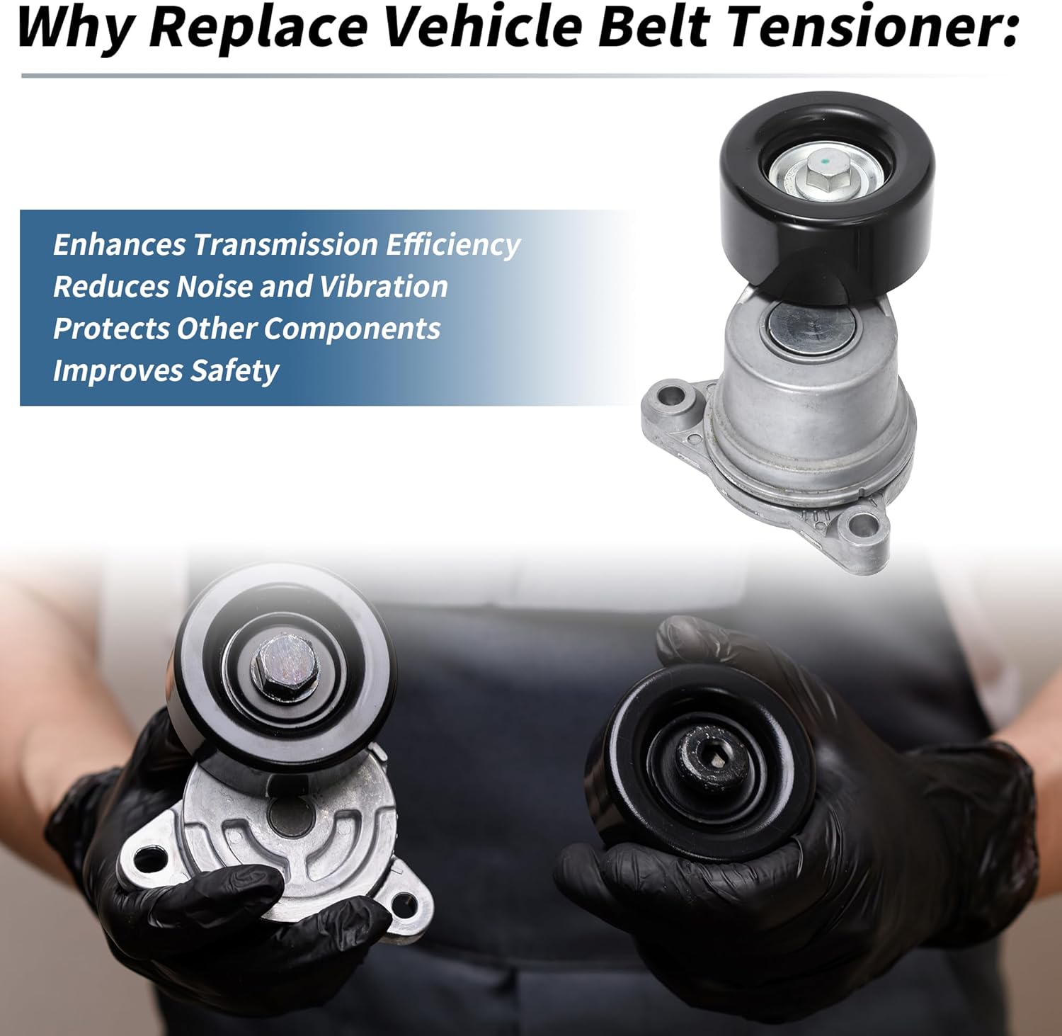 Belt Tensioner Drive Belt Tensioner Pulley Assembly for Subaru Legacy 3.6L 5AT R Limited Sedan 2010-2014 No.23769AA010 Metal 1 Pcs