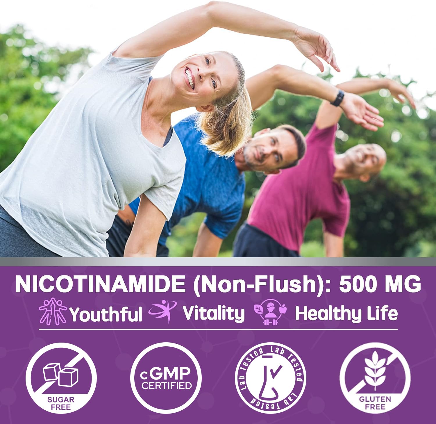 Nicotinamide 500mg Gummies, (Flush Free Niacin) Vitamin B3 Supplement,60Cts — Amazon image 7