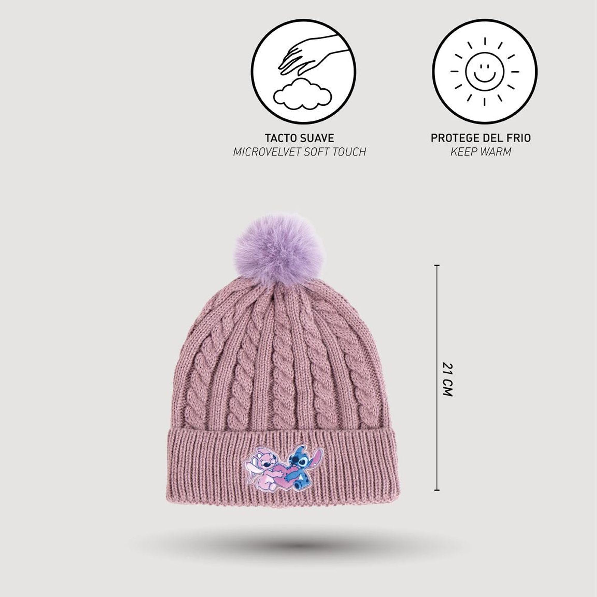 CERDÁ LIFE'S LITTLE MOMENTS Diseño Divertido y Único-Gorro y Guantes Stitch Conjunto de 2 Piezas, Multicolor, One Size para Niños