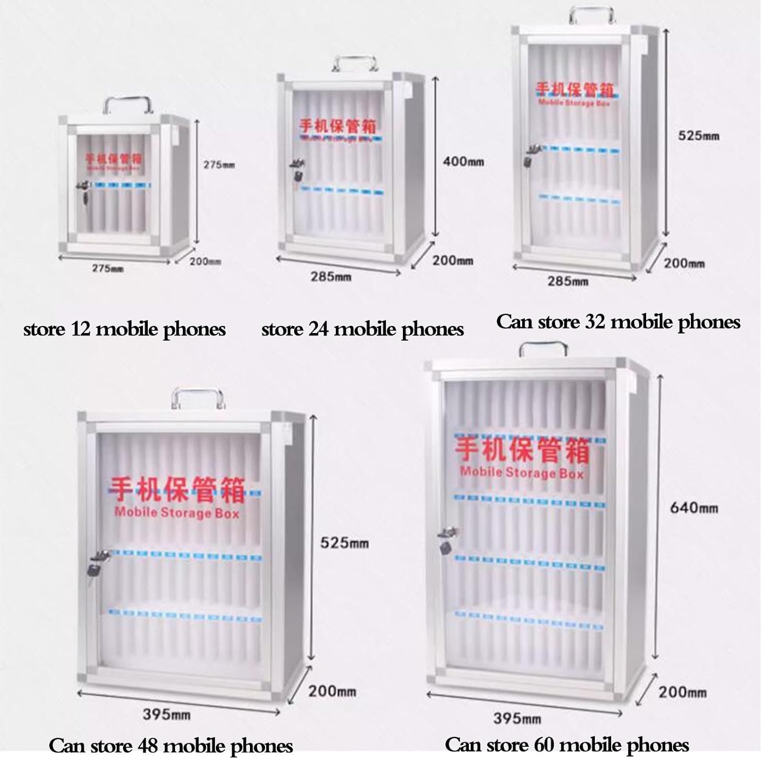 Wall Mounted Phone Locker - Secure 60-Bit Safety Deposit Box for Employees, Classroom, Gym, Libraries & Offices - Compact Phone Storage Solution