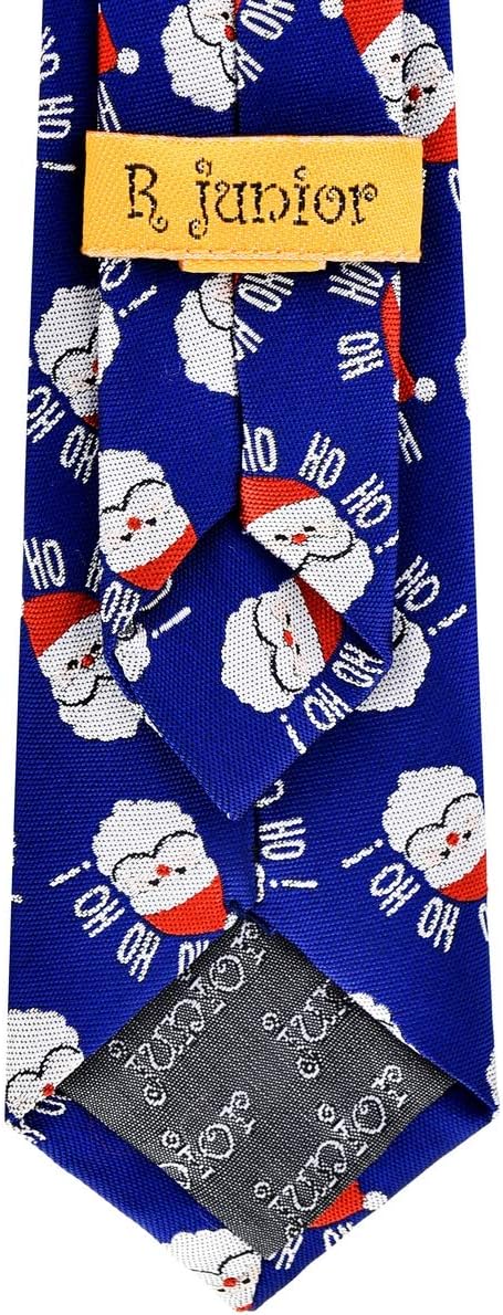 Retreez Christmas Happy Santa Claus Ho Ho Ho Pattern Woven Pre-tied Boy's Tie