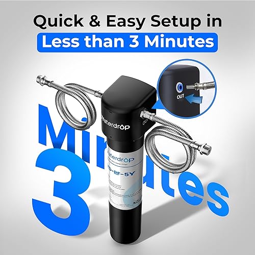 Miniatura 6 de Waterdrop UA-5Y - Sistema de filtro de agua para debajo del fregadero, vida útil ultra larga, reduce el plomo, el cloro, el mal sabor y el olor,