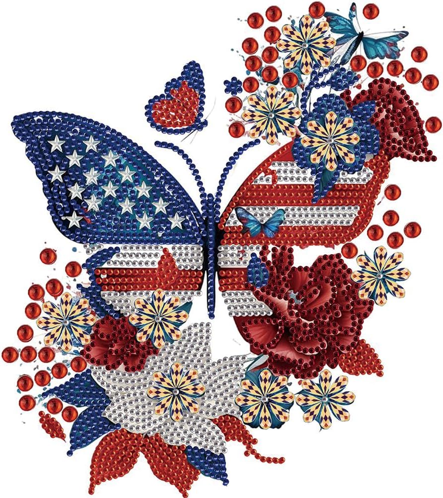 Stalente Diamond Painting Kits for Adults, 5D Special Shape Diamond Art Kits for Beginners, Crystal Rhinestones Diamond Painting for Home Wall Decoration Gift 12×12inch, Butterfly