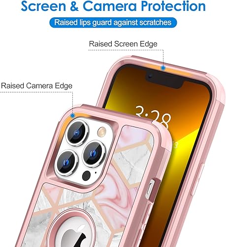 Miniatura 10 de Hython Funda para iPhone 13 Pro Max con purpurina, bonita funda brillante brillante, resistente 3 en 1, híbrida de policarbonato duro suave de