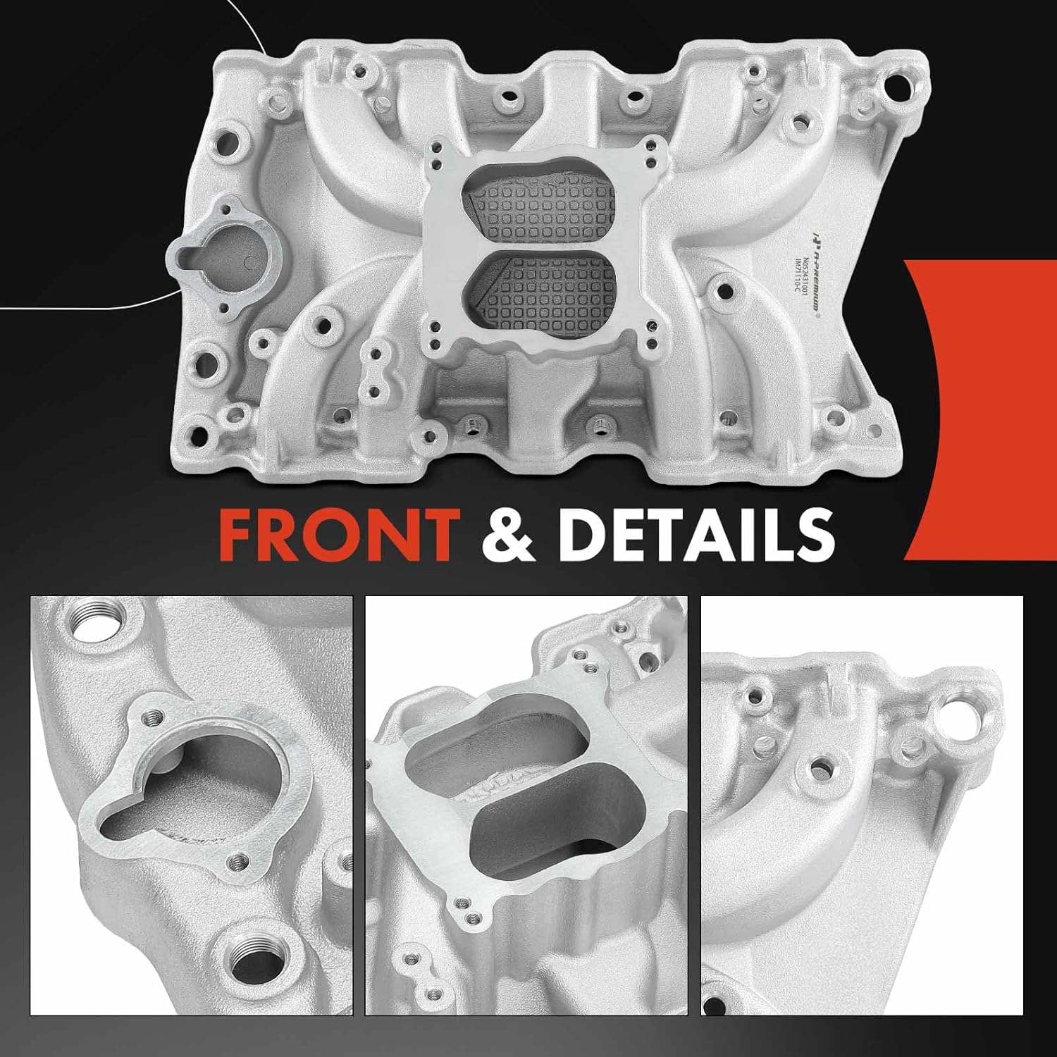 A-Premium Intake Manifold Replacement for Oldsmobile 307/330/350/403 1980-1985 Small-Block, Aluminum, Satin Finish, Dual Plane, V8