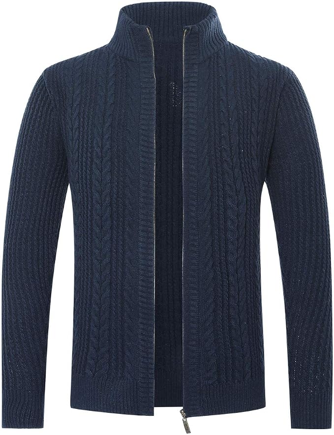 Allthemen Cárdigan Hombre Invierno Cálido Cremallera Cuello Levantado