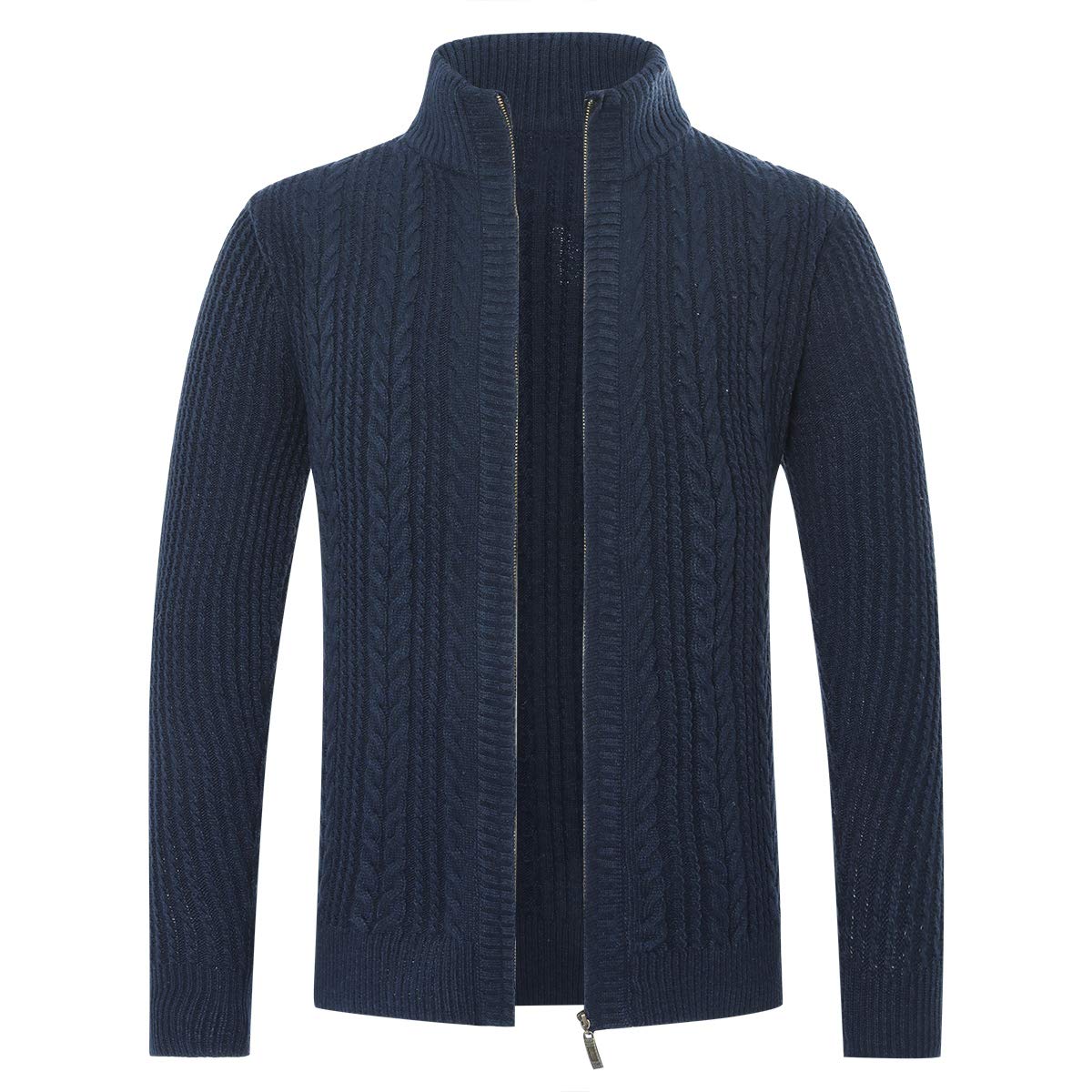 Allthemen Cárdigan Hombre Chaqueta de Punto Invierno Cremallera Color sólido Cuello levantado