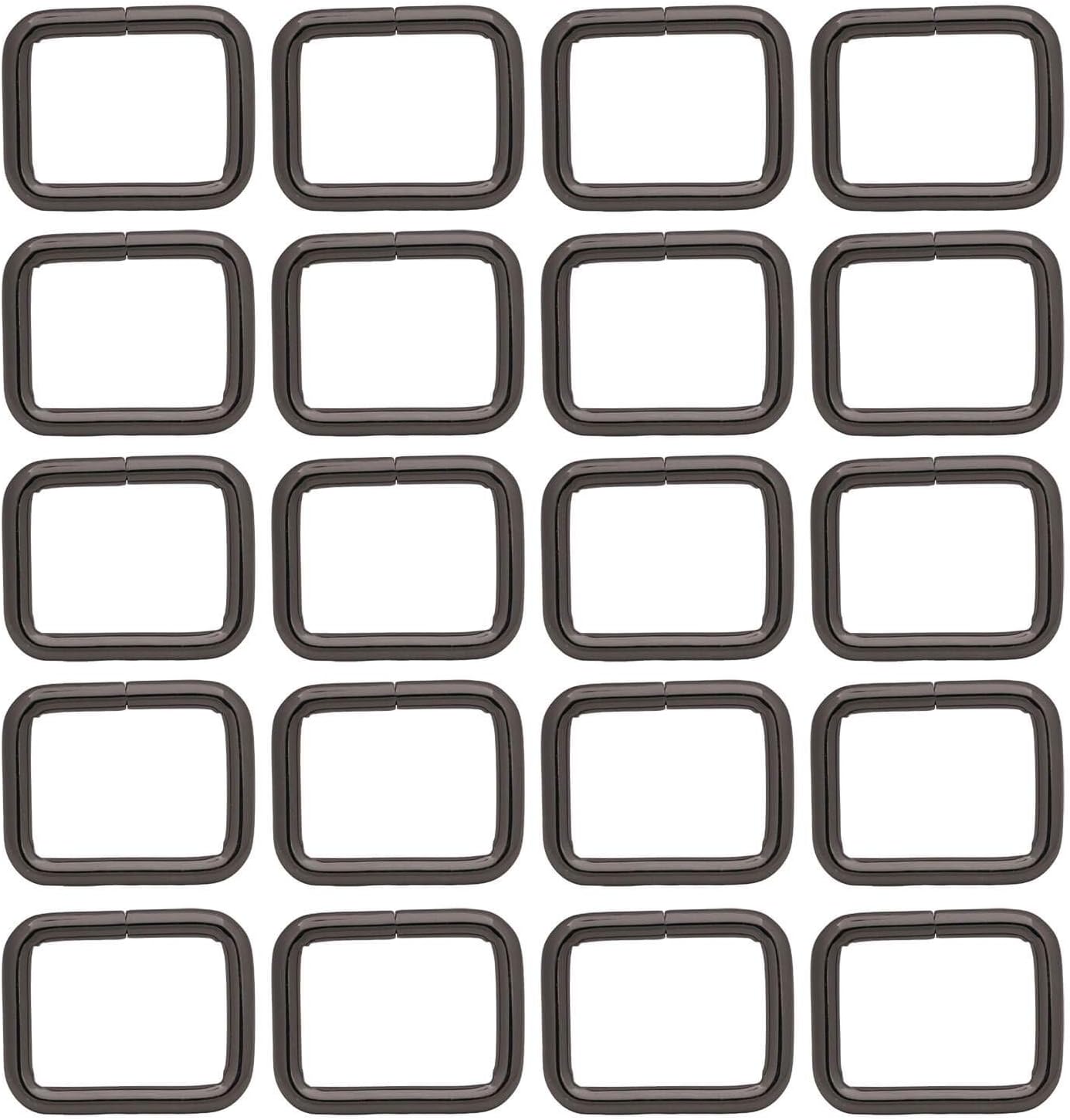 BIKICOCOBIKICOCO Metal Rectangle Ring Buckles Square Strap Webbing Belt Rings for Bag Purse Non Welded 3/4 x 5/8 Inch