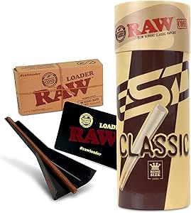 RAW Cone Loader Kit - Pre Rolled Papers Classic King Size 50 Pack and RAW Cone Loader