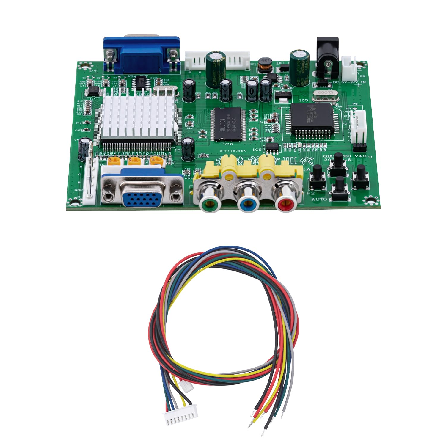 Mcbazel Juego de Arcade RGB/CGA/EGA a VGA HD Tarjeta de conversión de Salida de Video Juego para Arcade Game Monitor a CRT LCD PDP Projector