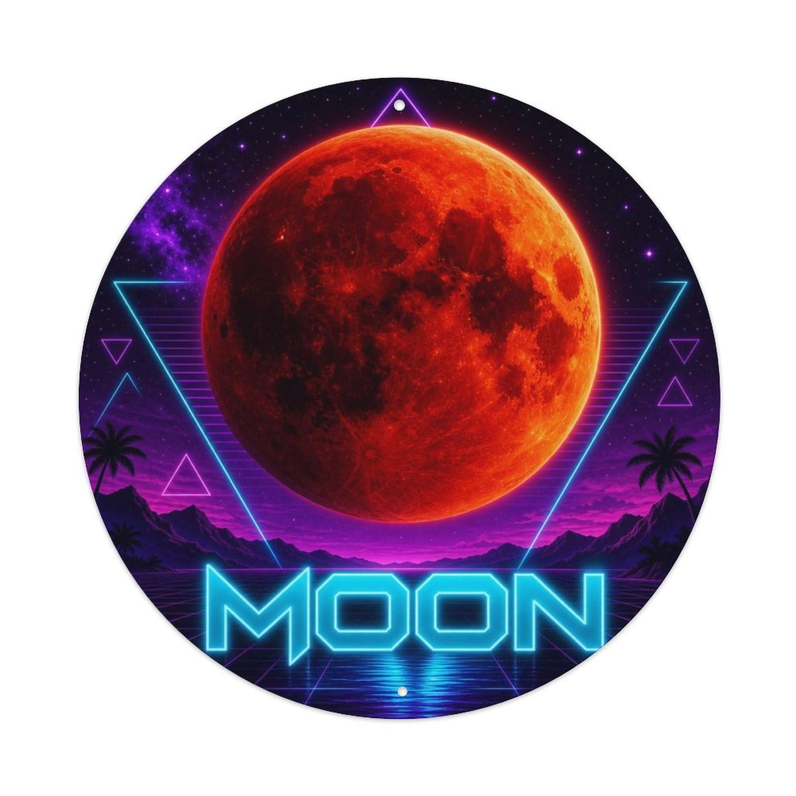 Retro Space Moon Orbit Starscape Celestial Metal Tin Sign