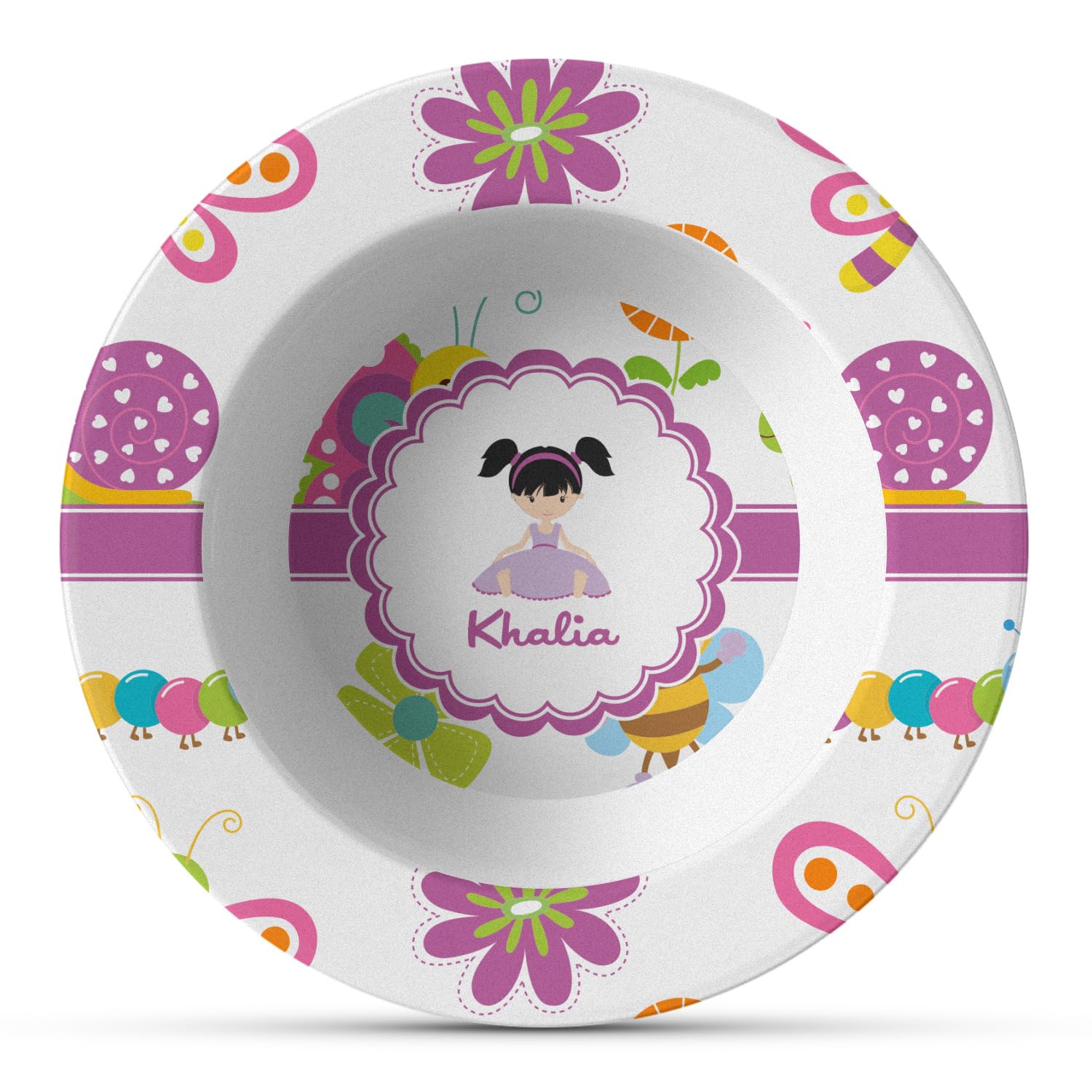 Personalized Butterflies Plastic Bowl - Microwave Safe - Composite Polymer