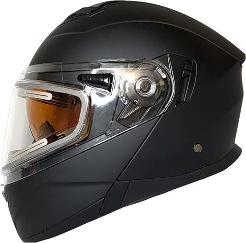 Miniatura 2 de Vega Helmets Caldera Electric Snow 2 - Casco modular para motos de nieve, negro mate, XL