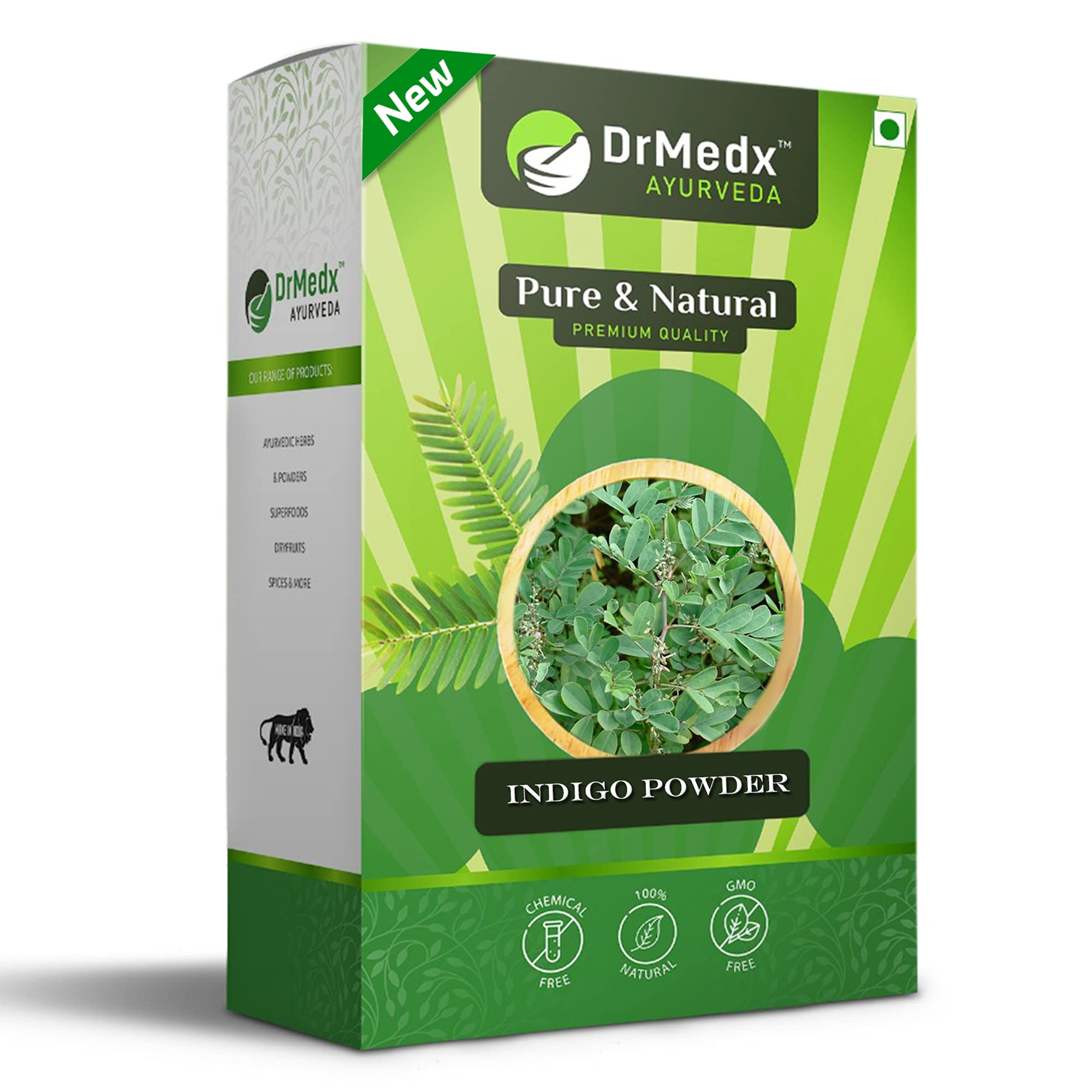 DRMEDX AYURVEDA ; Healthy Lives Natural Indigo Powder For Black Hair (100 Grams)