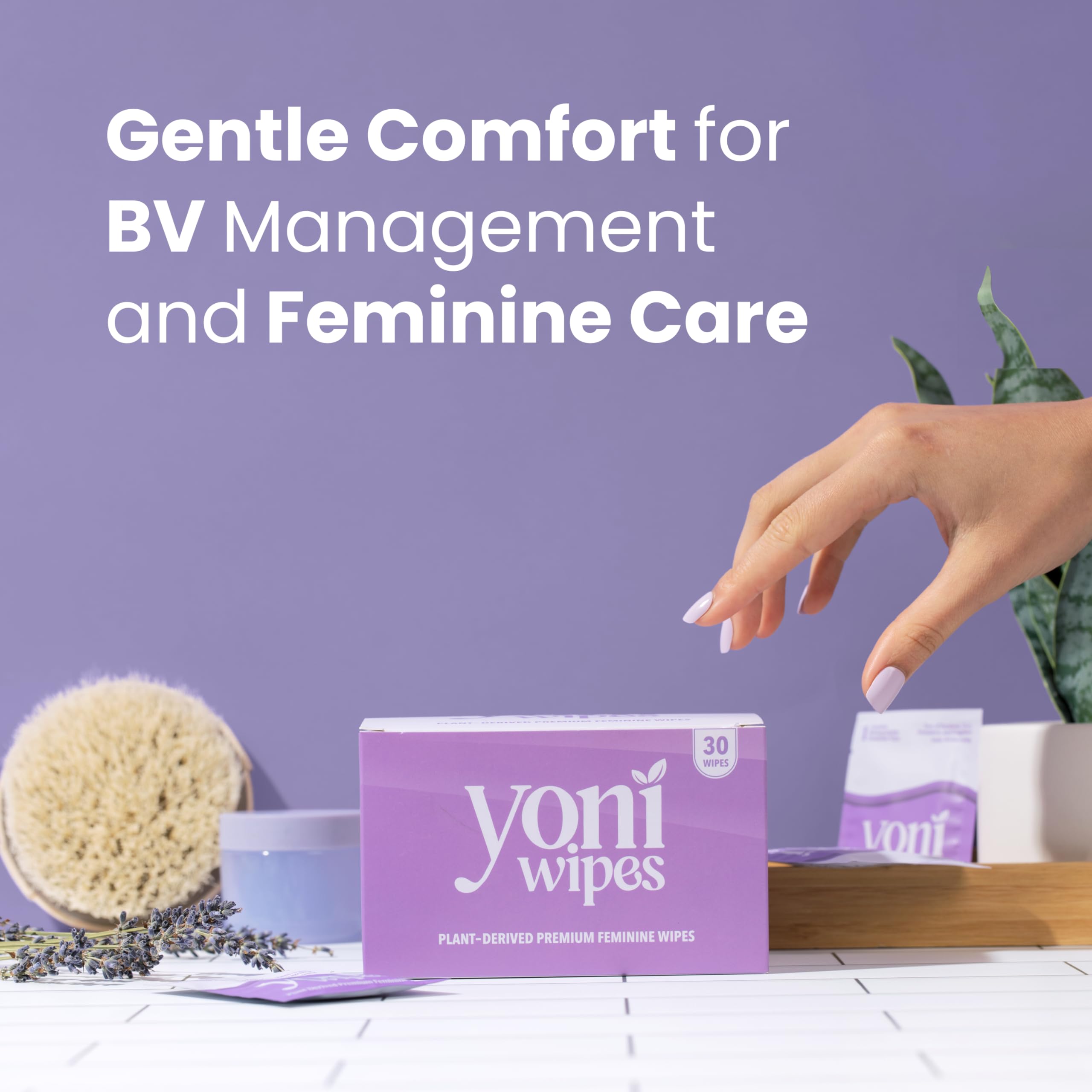 30 Count Biodegradable & Flushable Feminine Wipes, pH-Balanced, Aloe Vera & Vitamin E, Individually Wrapped for Travel and On-the-Go Use