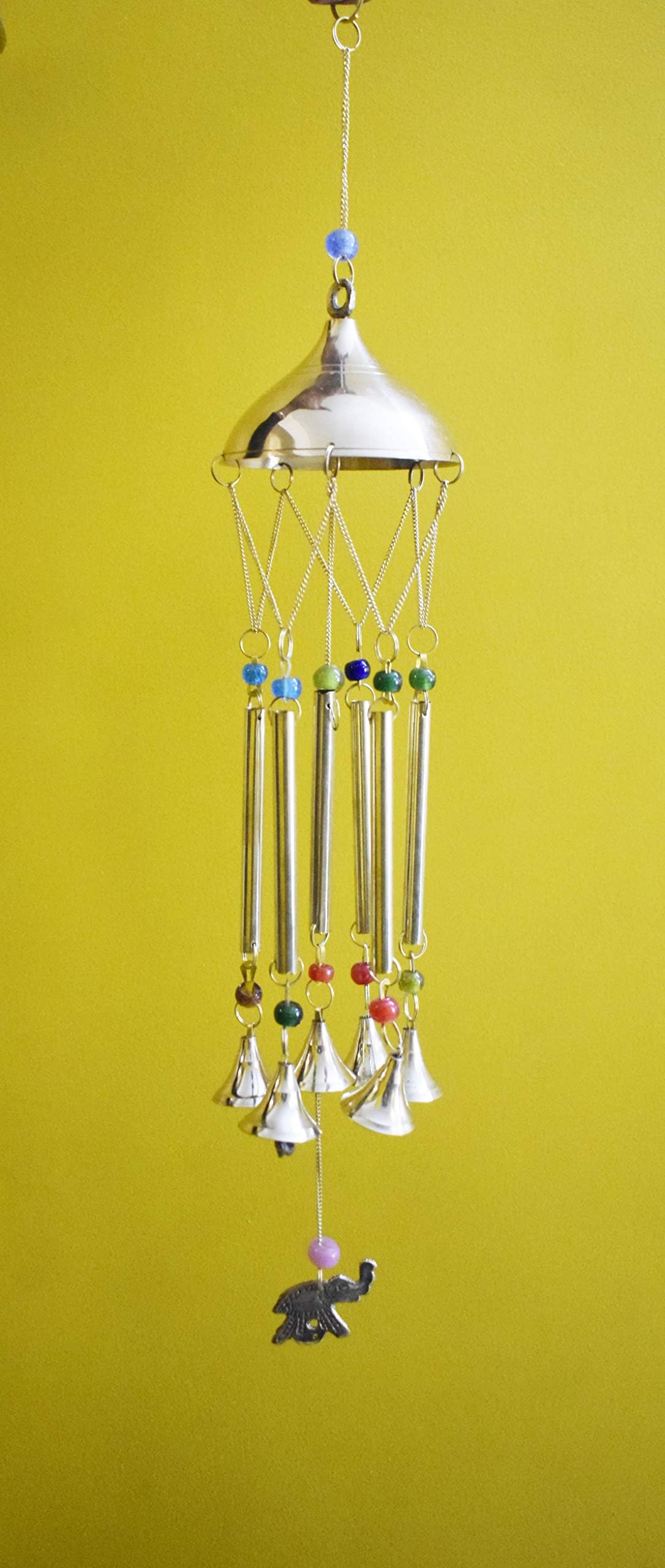 Angelic Brass Wind Chime (9 cm X 9 cm X 30 cm, Gold)