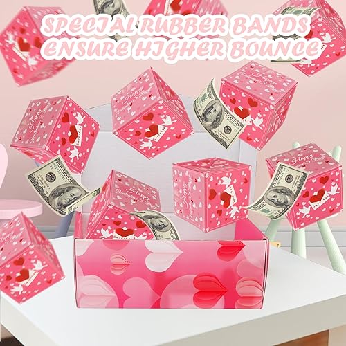 Miniatura 4 de Caja de regalo sorpresa explosión para dinero, caja de regalo única plegable de sobre rojo, cajas de regalo creativas de explosión, caja de regalo