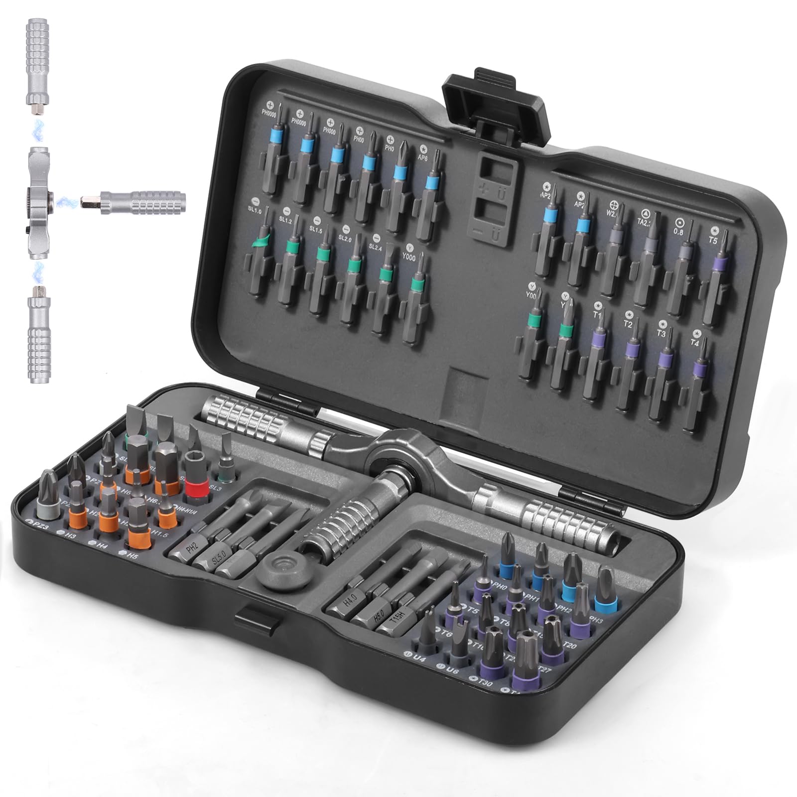 Conjunto de pontas de chave de fenda magnéticas 66 em 1 com cabo