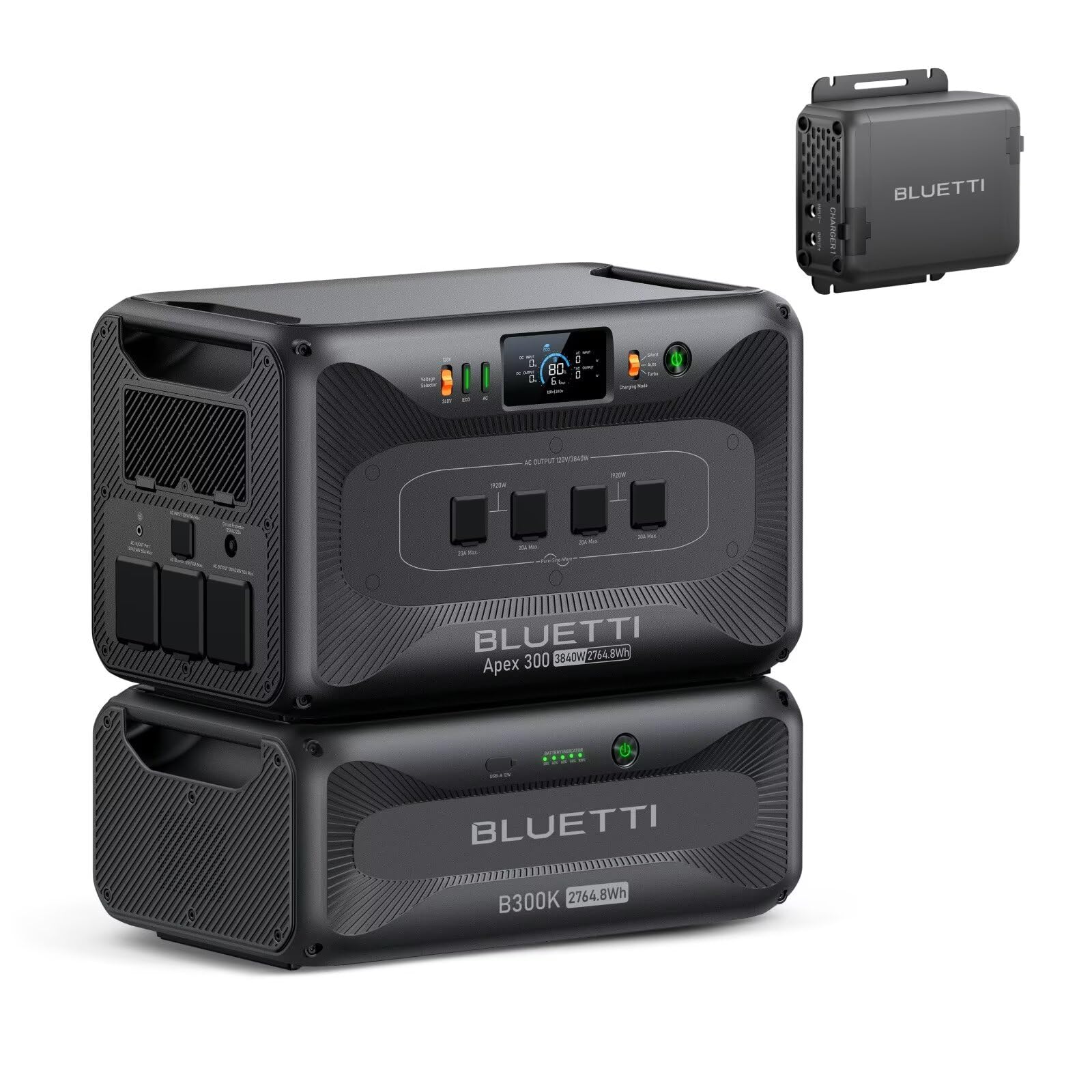 BLUETTI Portable Power Station Apex 300 B300K Charger 1 560W Alternator Charger 5529 6Wh LFP Battery Backup with