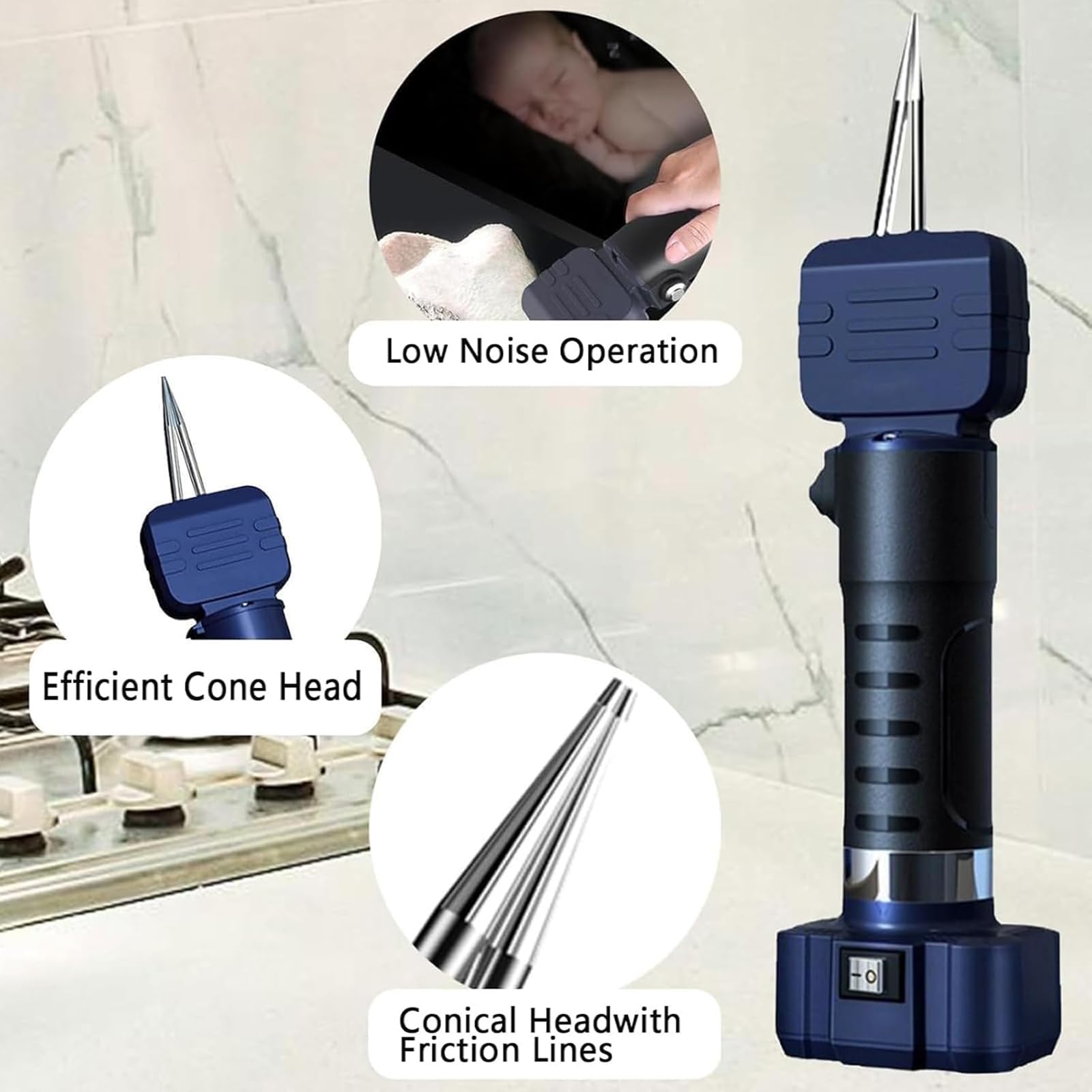 Máquina desplumadora de pollo portátil de mano, cabeza de cono de acero inoxidable, opciones de alimentación duales, batería de 3 horas de duración para aves de corral, patos, pavos y pájaros
