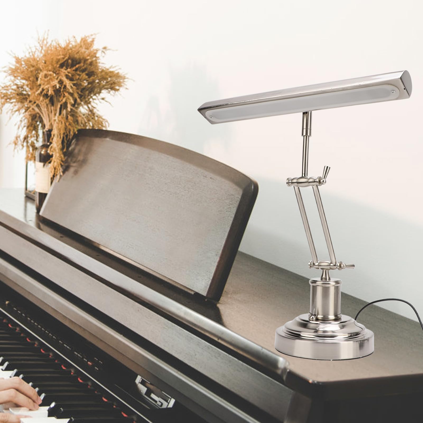 GOWENIC Lampada per Pianoforte retrò, Supporto per Lampada per Pianoforte retrò Dimmer a Tre Posizioni, Lampada per Pianoforte Pendente retrò Dal Design a Doppio Braccio, Lampada da