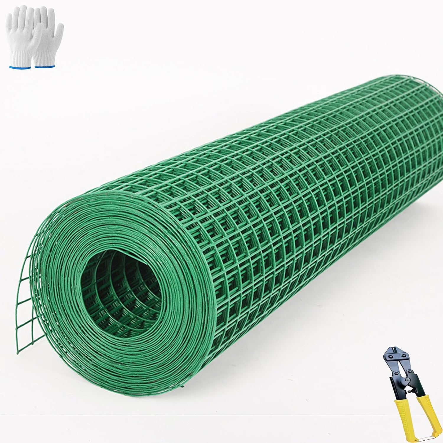 PVC Coated Welded Wire Fencing Roll - 1.5x5m Garden Border Chicken Wire Mesh for Vegetable Plant Protection & Poultry Netting (2.2mm, 3x3cm) - Durable & Versatile