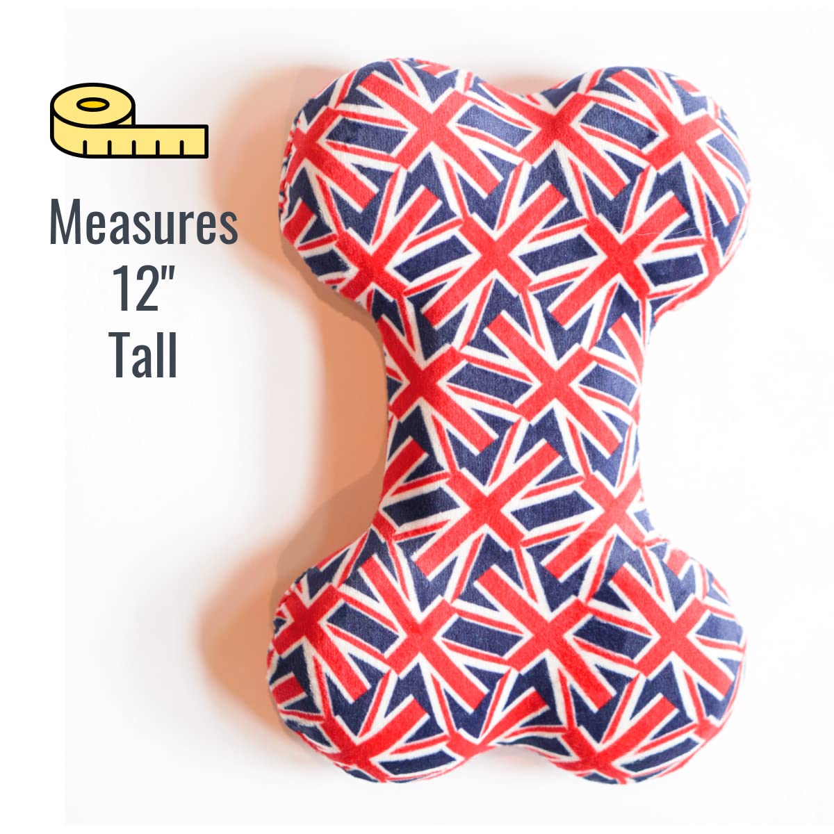 Pet London Union Jack British Flag Squeaker Bone Dog Toy-Full size squeaky insert- UK design, Red, White, Blue, Multicolor, 7 inches - Image 3