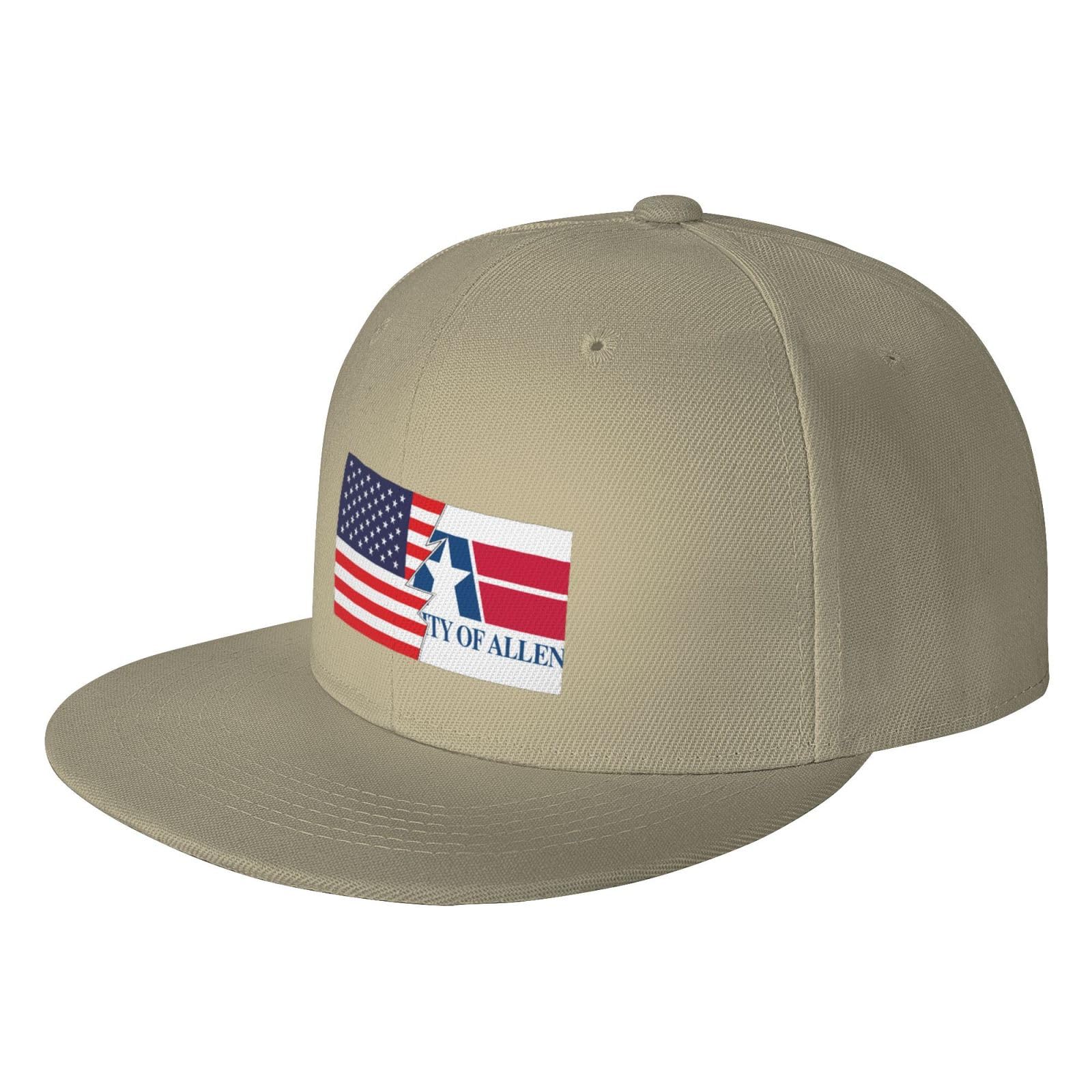 Flag of Allen, Texas and America Trucker Hat for Men Snapback Hats Baseball Cap Flat Brim Hats