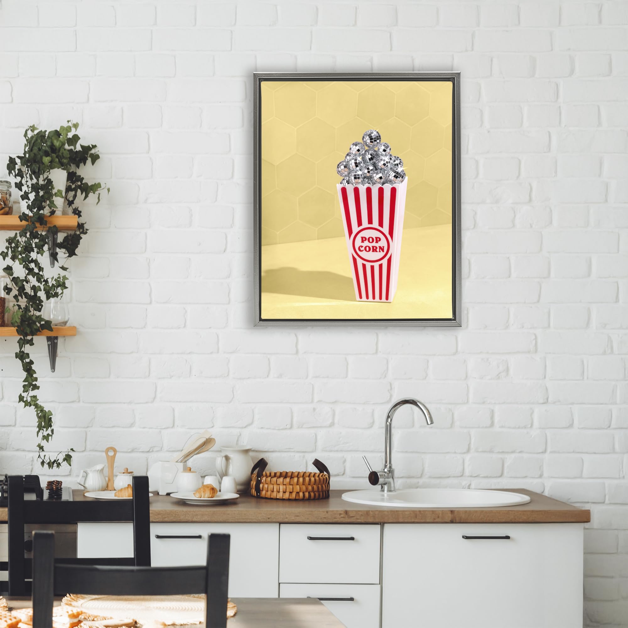 Discoteca Popcorn Movie Snack, 40,6 x 50,8 cm tela in cornice galleggiante
