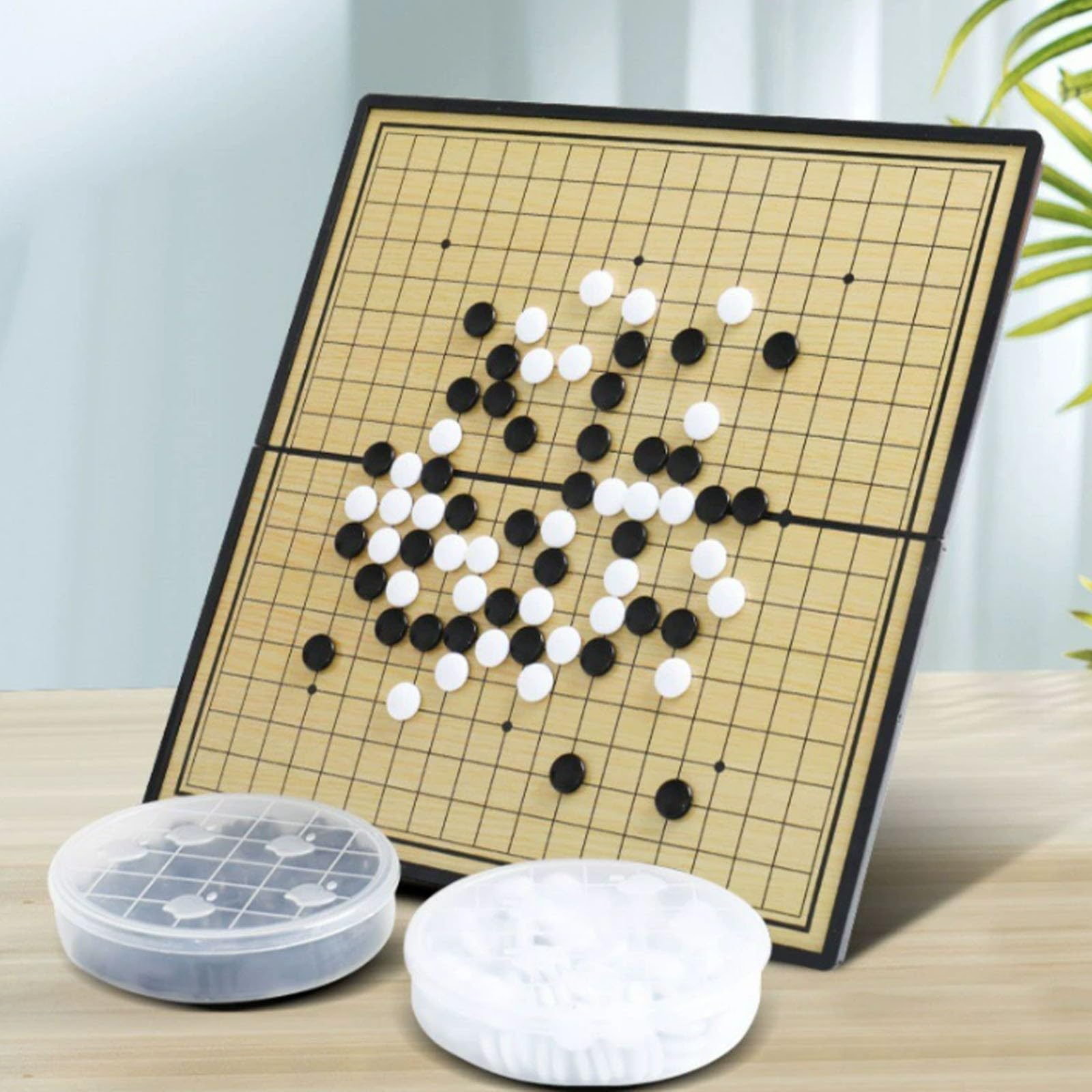 Jeu de Go magnétique Portable, Plateau Pliable 20 x 20 cm avec 361 Pierres convexes Simples pour débutants et 2 Joueurs(Go,20 * 20cm)