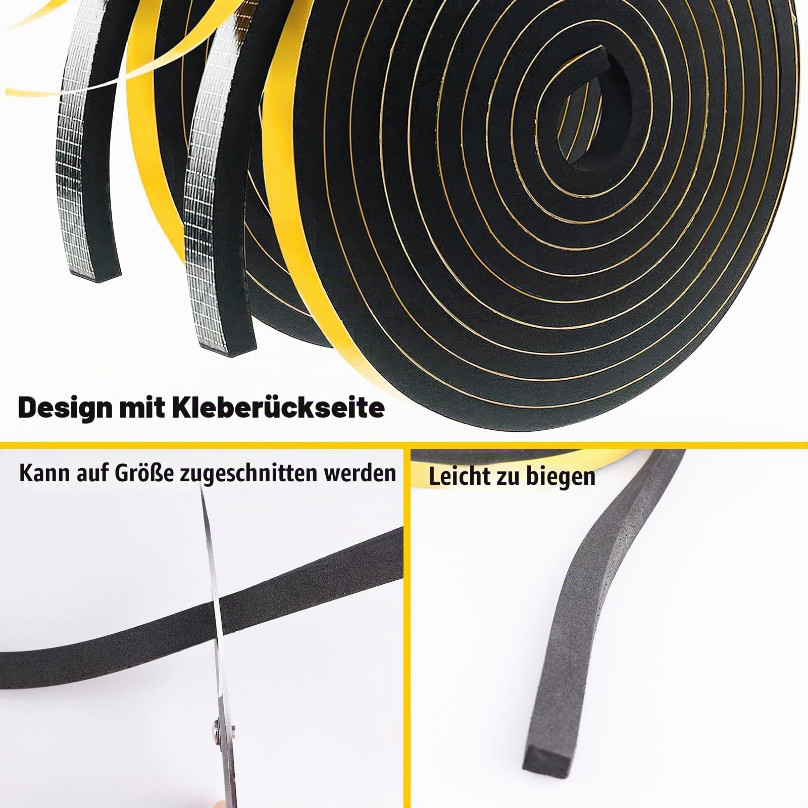 EPDM Zellkautschuk Dichtband selbstklebend Fenster Fugen Moosgummi Tür Dichtung