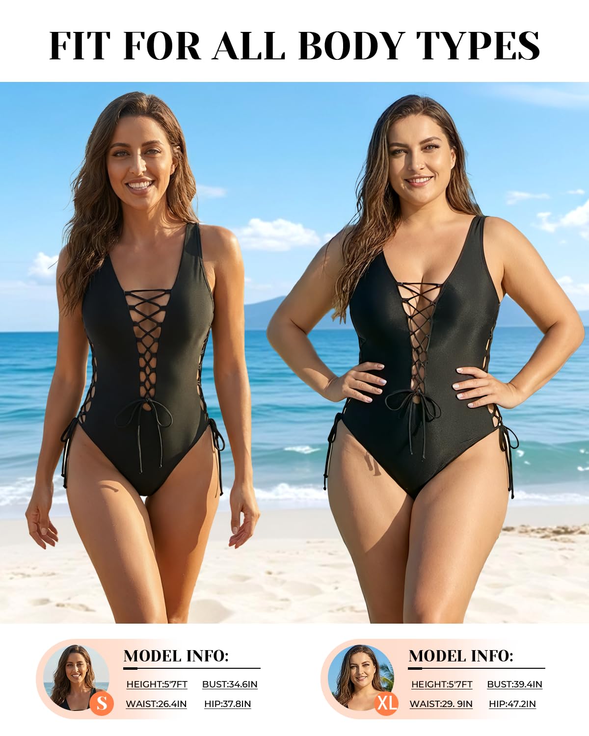 Holipick Women Sexy One Piece Swimsuit One Shoulder Bathing Suit Lace Up Swimwear Monokini: Medium Blue Striped