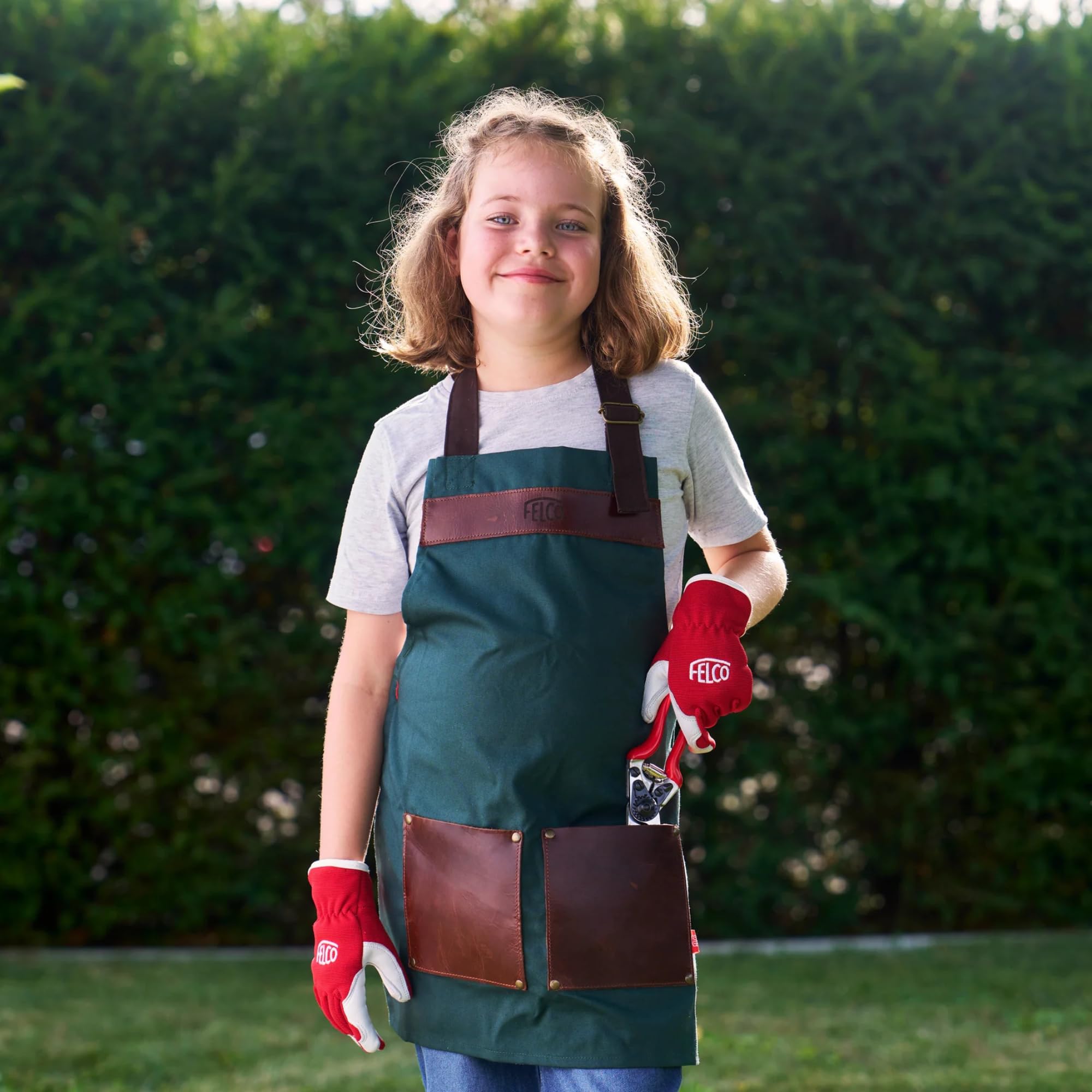 FELCO 14 KIDS nożyce ogrodowe dla dzieci od 8 lat, ergonomiczne, z podwójną grzechotką, okrągłe ostrze z hartowanej stali, uchwyt aluminiowy, wygodny do nauki cięcia, szwajcarska jakość