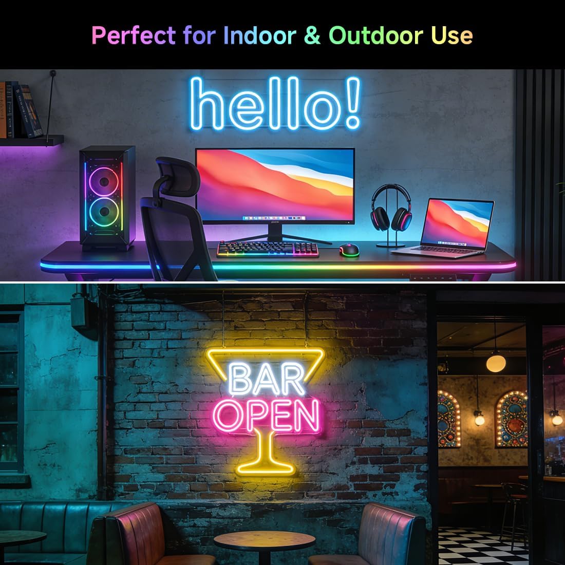 BTF-LIGHTING 13.1FT WS2811 WS2812B IC RGB 12VDC 360 Degree Round Reticulate Christmas Chasing Effects Neon Rope Light, Flexible Silicone IP67 Waterproof Premium Color Tube (No Adapter or Controller)