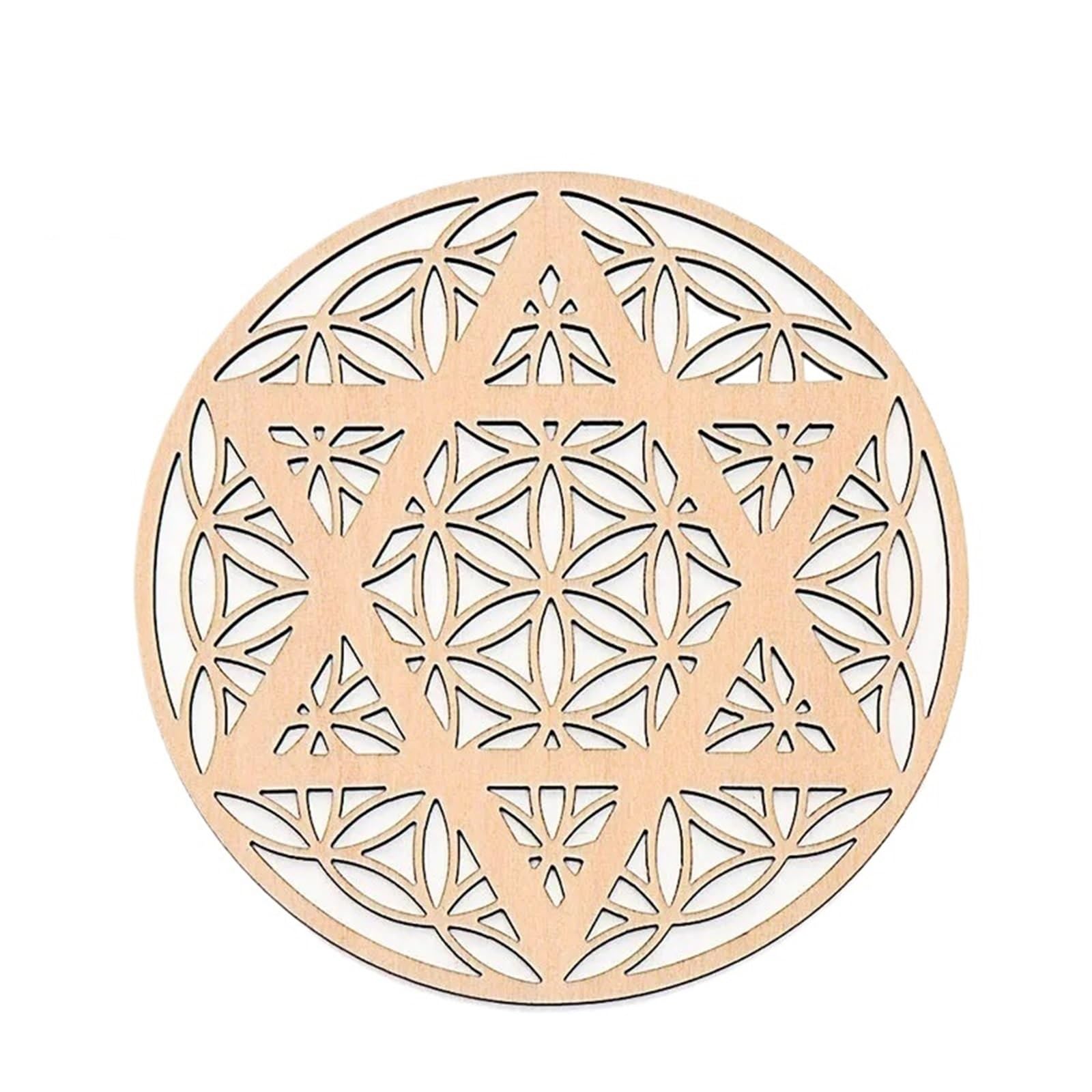 place mats for table 10PCS Round Edge Circle Engraved Coasters Wood Stone Crystal Set Table Mat Kitchen Supplies for Kitchen Restaurant Dining Table(D 10PCS)