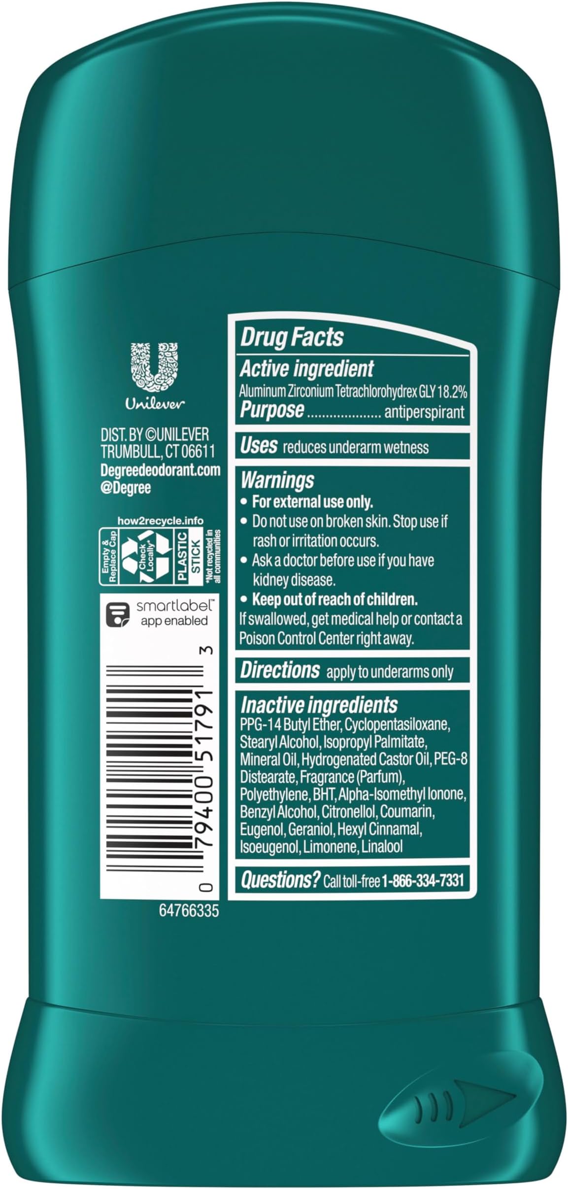 Degree Men Ultra Fresh Antiperspirant Deodorant Stick for Men, 4 Pack, Cool Rush 2.7 Ounce