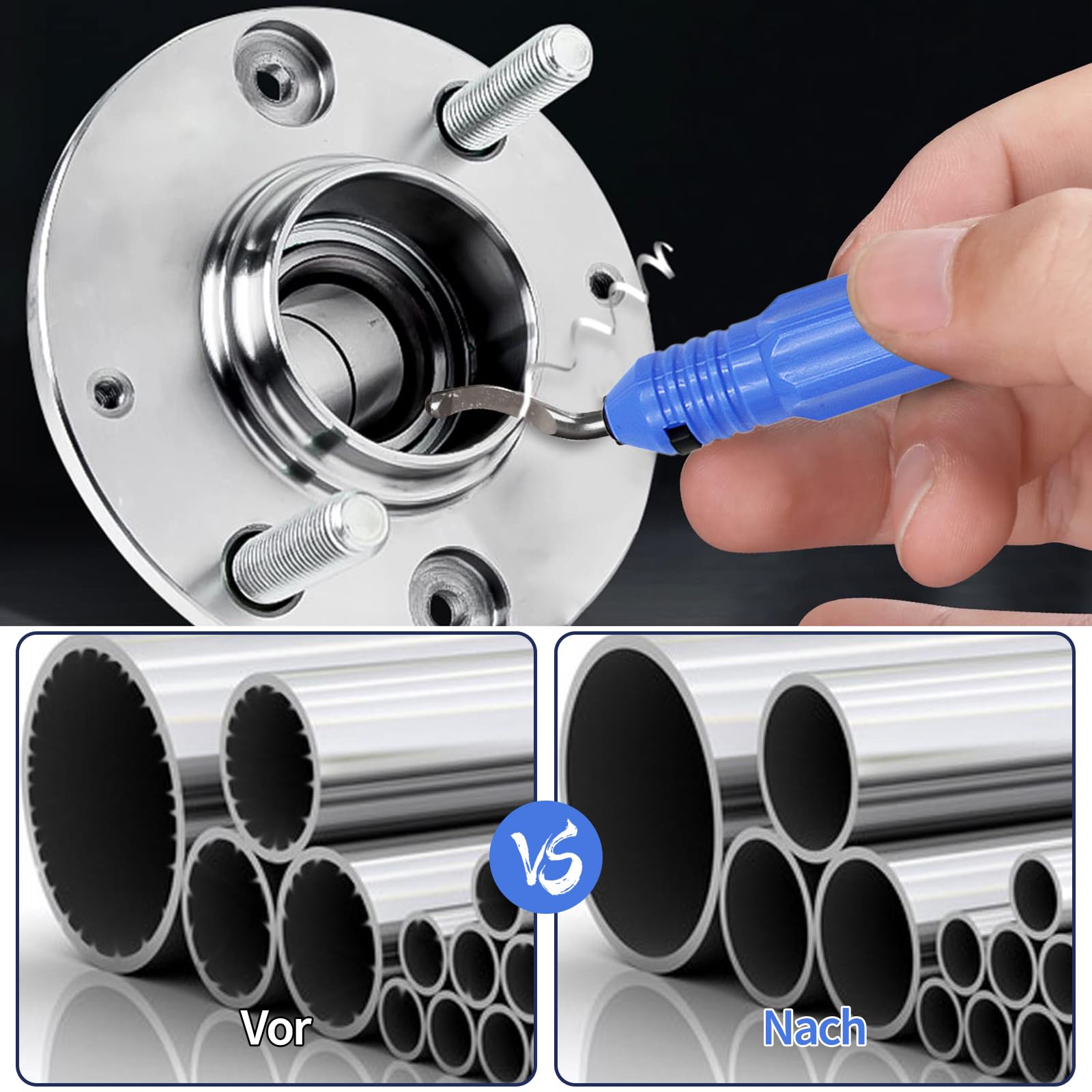 Desbarbador Manual Plástico 10 Piezas Cuchillas 360° Rotación Herramienta Desbarbado 5 Limas Diamante Acero Aluminio Plástico Madera