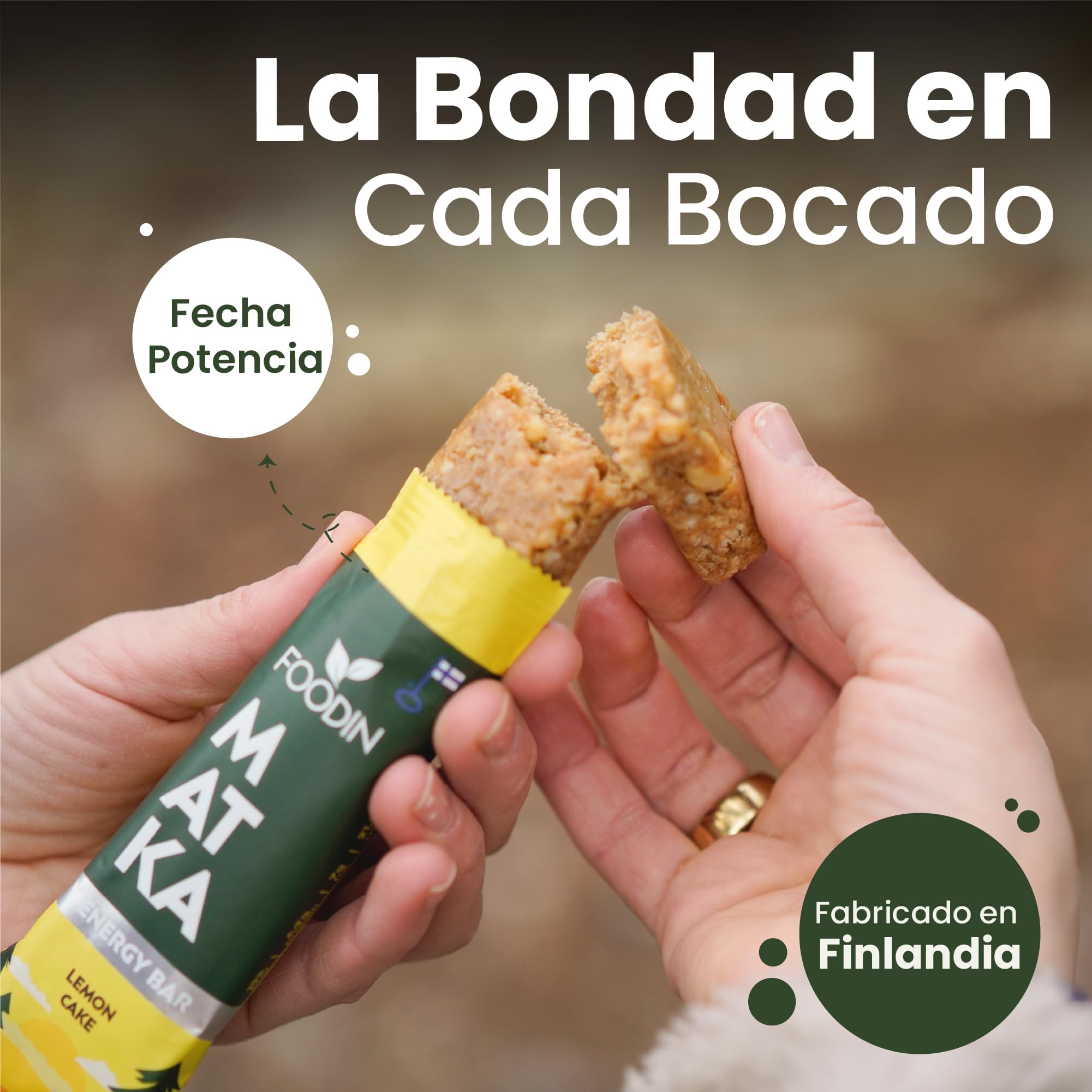 FOODIN MATKA Barrita Energética — Pastel de Limón – Sin Azúcar Añadido – Snack Refrescante y Natural – 12 x 50 g