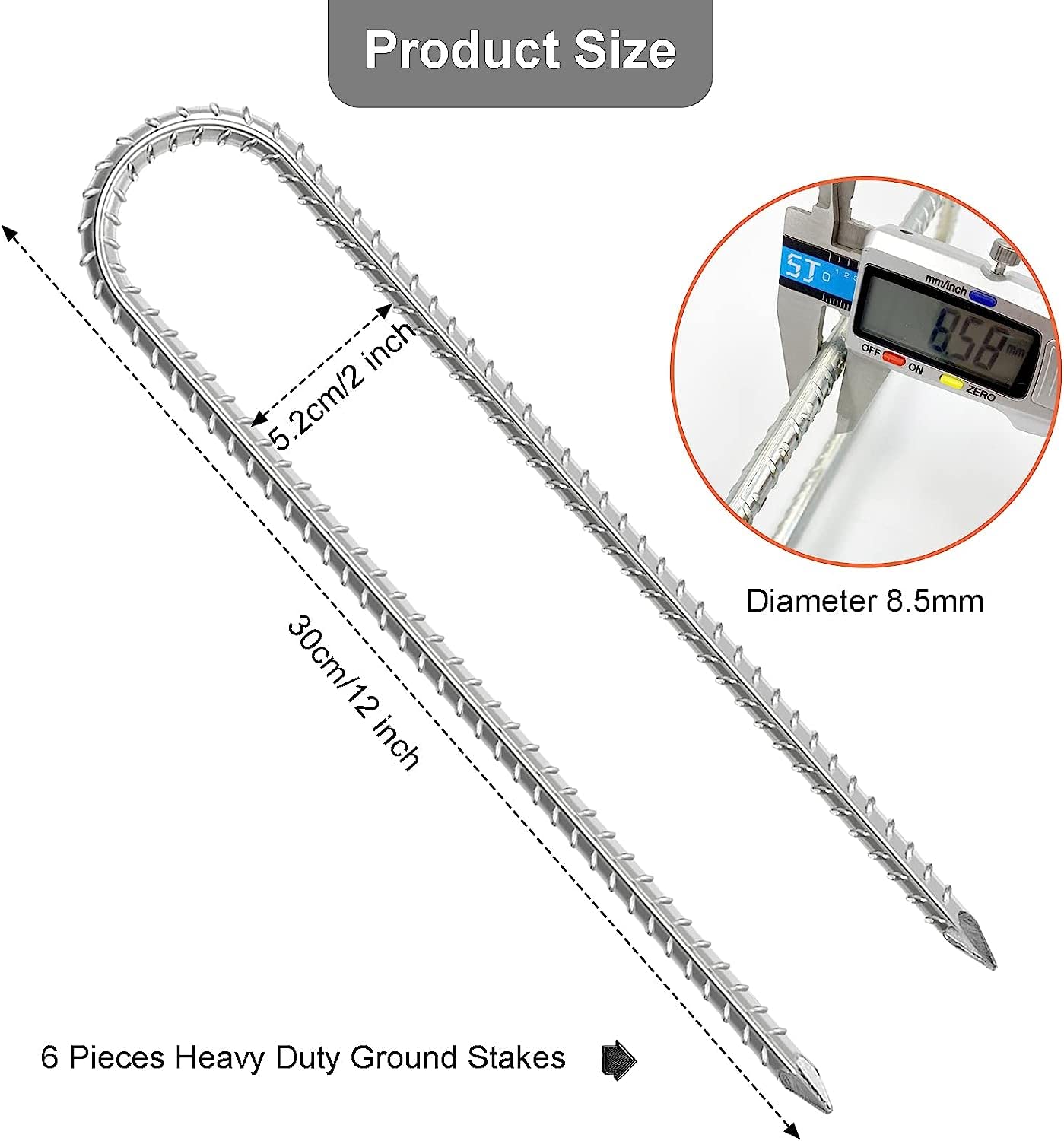 Anclaje De Suelo De 12 Pulgadas, Anclaje De Acero Galvanizado, Piquetas En  Forma De U, Estacas, image size:1399x1500