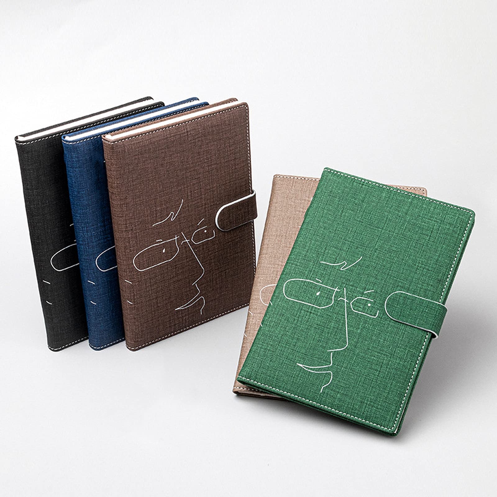 Taccuino con motivo orizzontale, superficie rigida, chiusura magnetica, adatto per la casa, diario con copertina rigida, colore blu