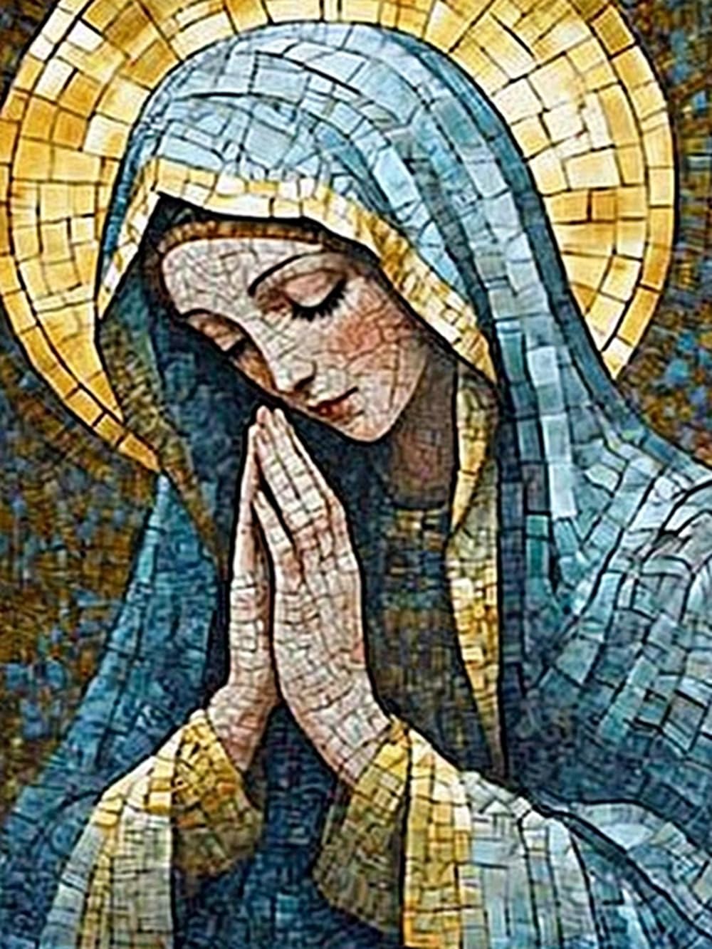 Virgin Mary Prayer Diamond Painting - MaiYiYi 5D Full Round Diamond Painting God Pray Diamond Painting Cross Stitch Kit Prayer Diamond Painting for Beginners for Adult Kids Wall Art Decor (30X40 CM)-image-22